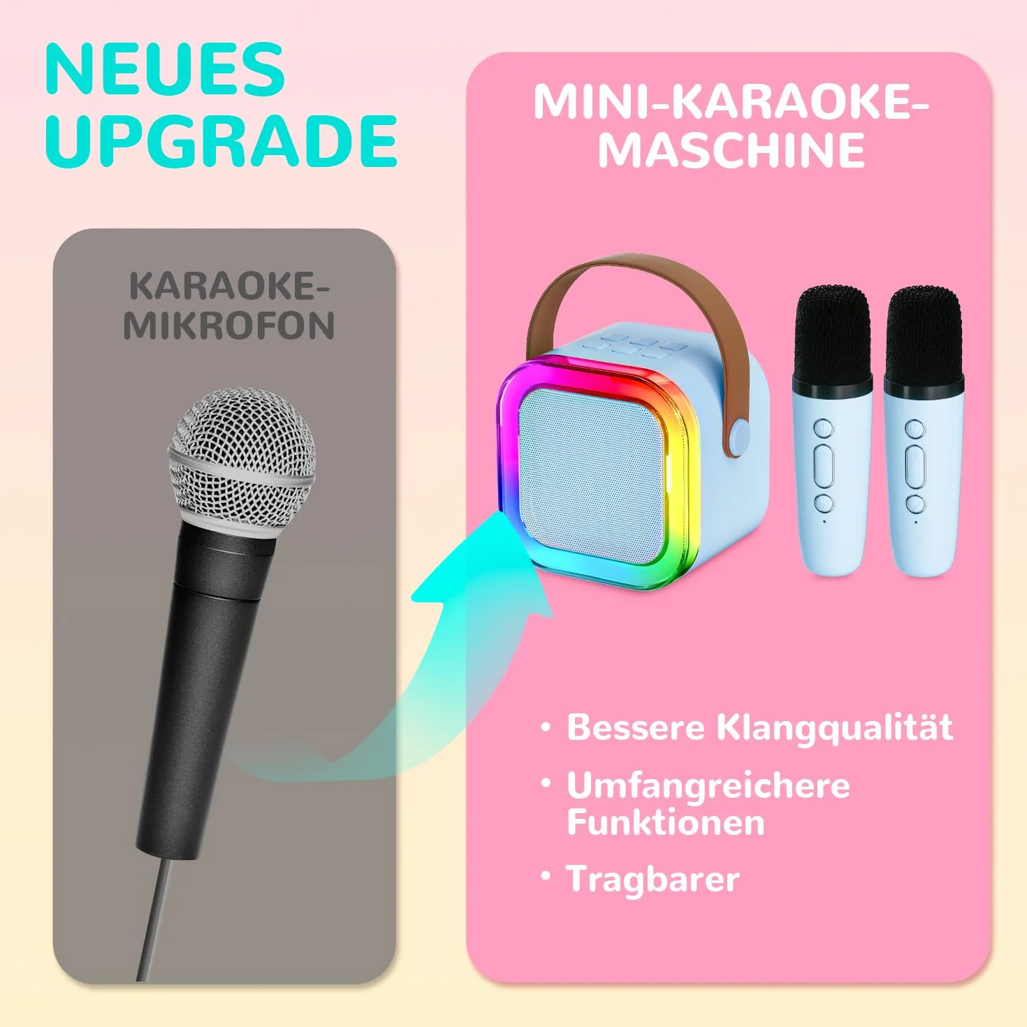 Wowstar Maszyna do karaoke 2 mikrofon K12 niebieski 2
