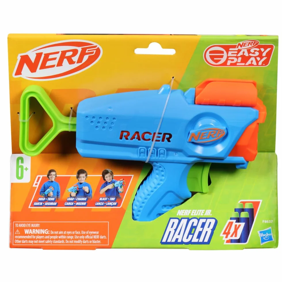 Nerf Elite Junior Racer Easy Play Dart-Blaster