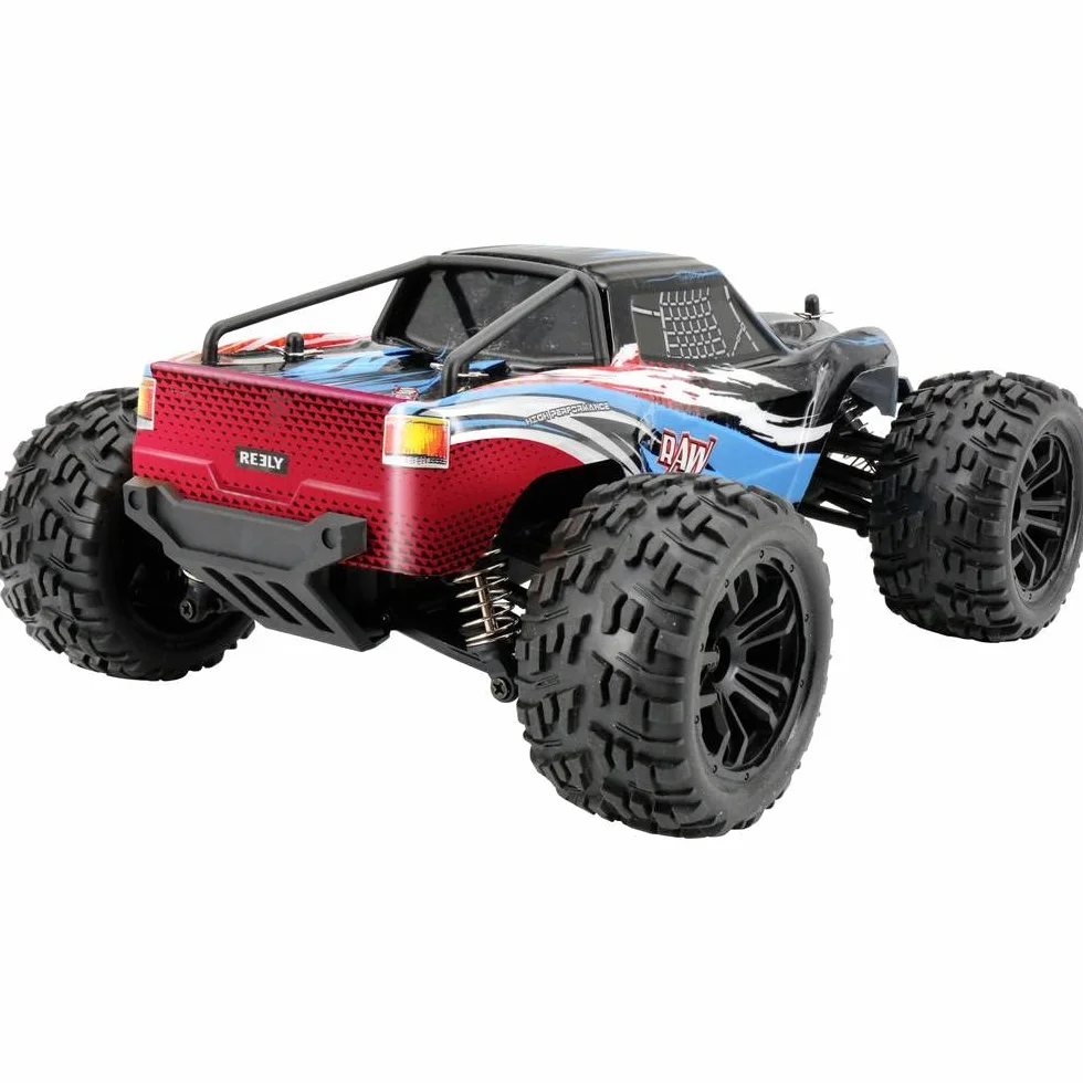 Reely RAW niebieski szczotkowany 1:14 RC model samochodu elektryczny monster truck napęd na wszystkie koła (4WD) RTR 2,4 GHz z z akumulatorem i ładowarką