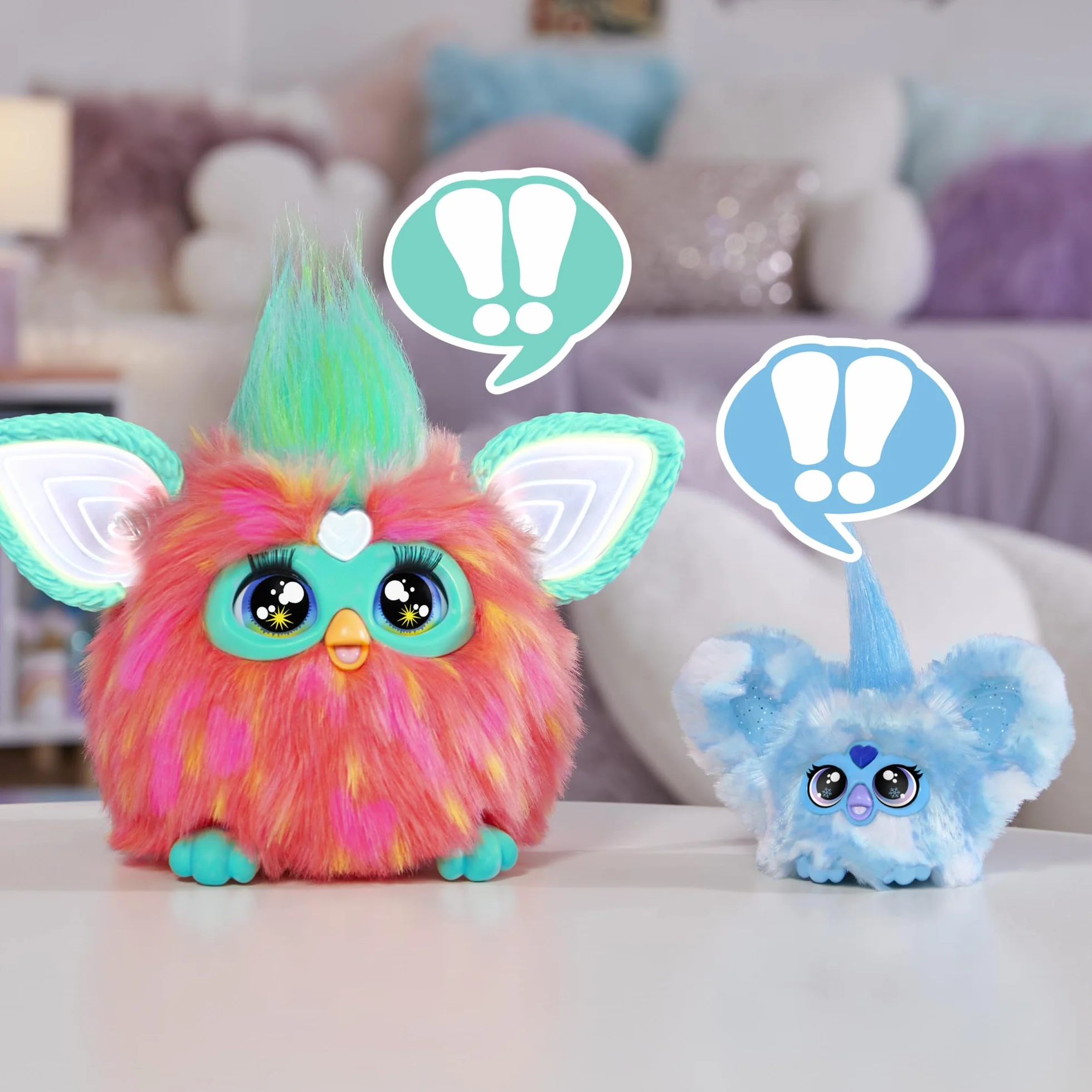 Furby Furblets SNO-Way Holiday Edition Mini Friend, ponad 45 dźwięków, świąteczna muzyka, gadanie tylko meble, elektroniczne pluszowe zabawki dla dziewcząt i chłopców, interaktywne zwierzaki,
