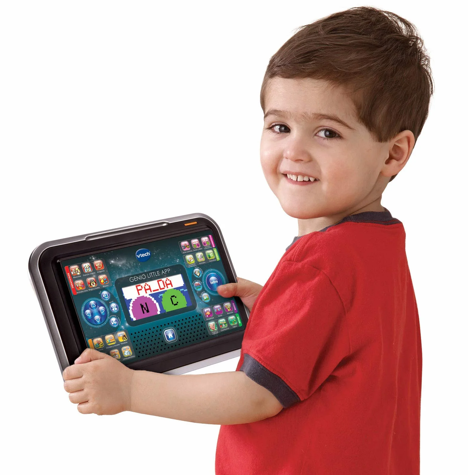 VTech - Laptop i tablet 2 w 1 Genio Mała aplikacja, Komputer edukacyjny dla dzieci +4 lat, 80 zajęć uczących liter, angielski, matematyka, nauka, Wersja ESP