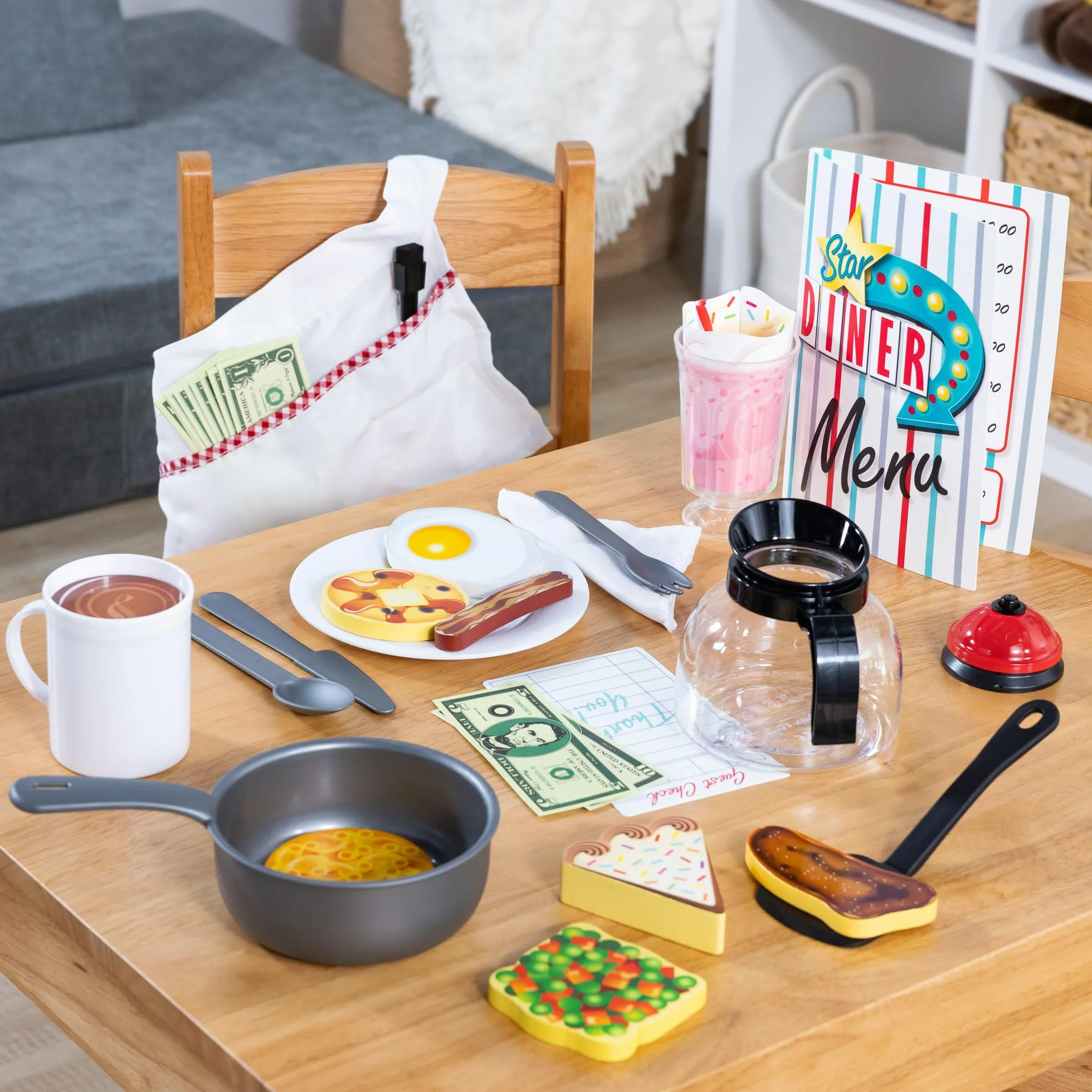 Melissa & Doug – zabawkowy zestaw gwiezdna restauracja | zabawa z odgrywaniem ról | zestaw zabawkowy | 3+ | prezent dla chłopca lub dziewczynki