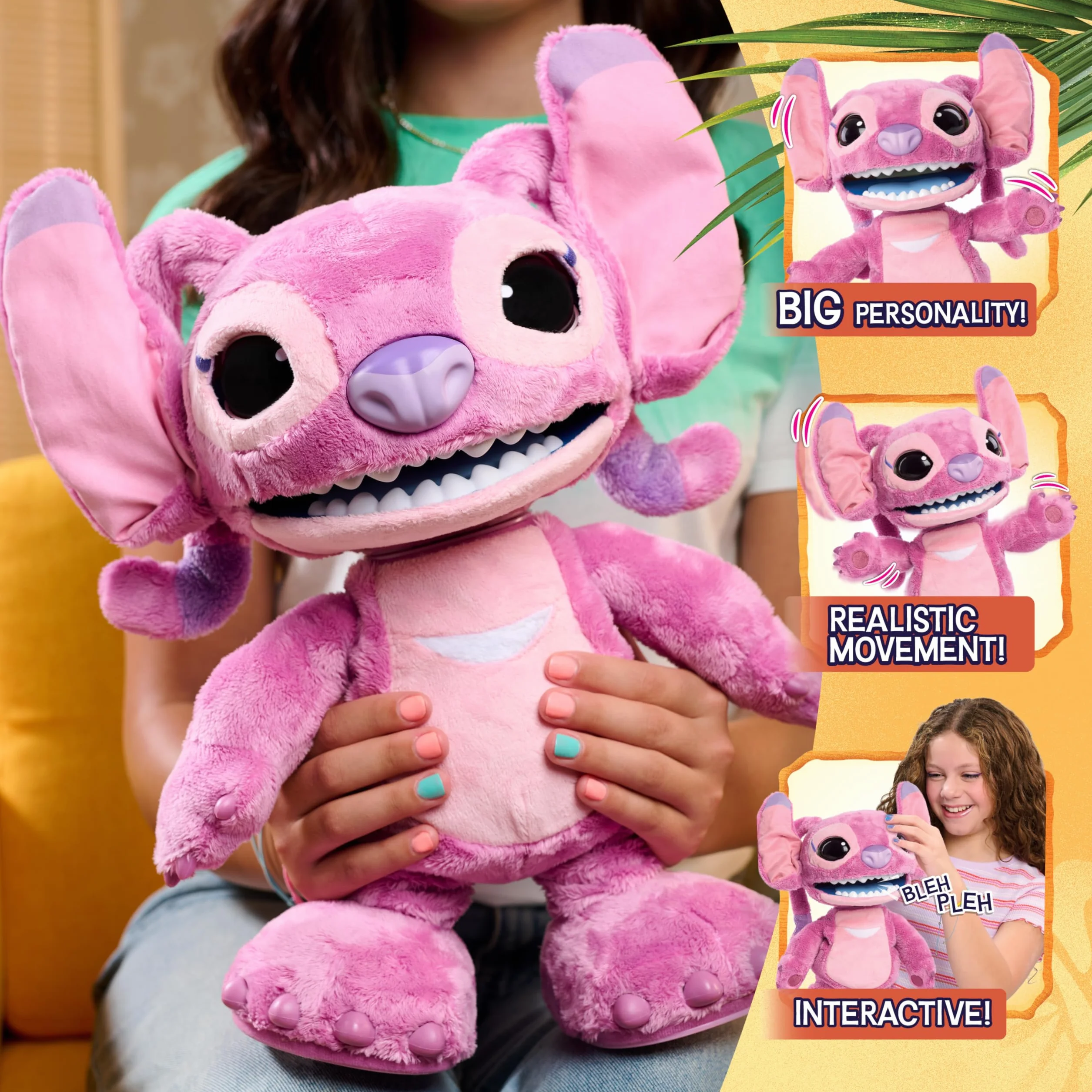 Disney Stitch Ultimate Angel Interactive 17" Plush Toy, 100+ Sounds & Reactions, Moves Like a Real-Life Angel, Toy for Fans, Girls, Kids, 3 and Up by Just Play