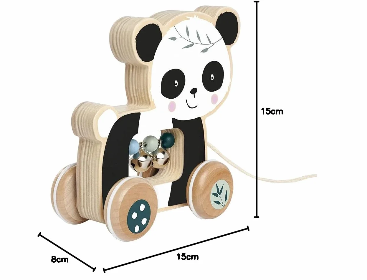 Eichhorn - panda z dźwiękami i ruchem, długość 15 cm, z drewna brzozowego, od 1 roku