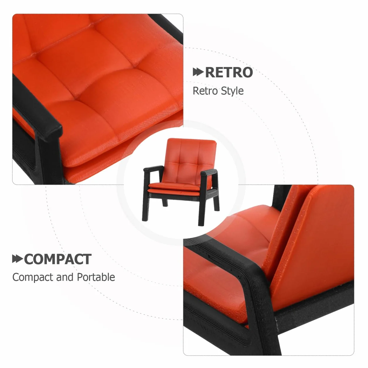 Zerodeko Miniaturowy fotel, pojedyncza sofa, fotel 1:12, miniaturowe meble, akcesoria, meble, dekoracja, urodziny, wesele, przyjęcie