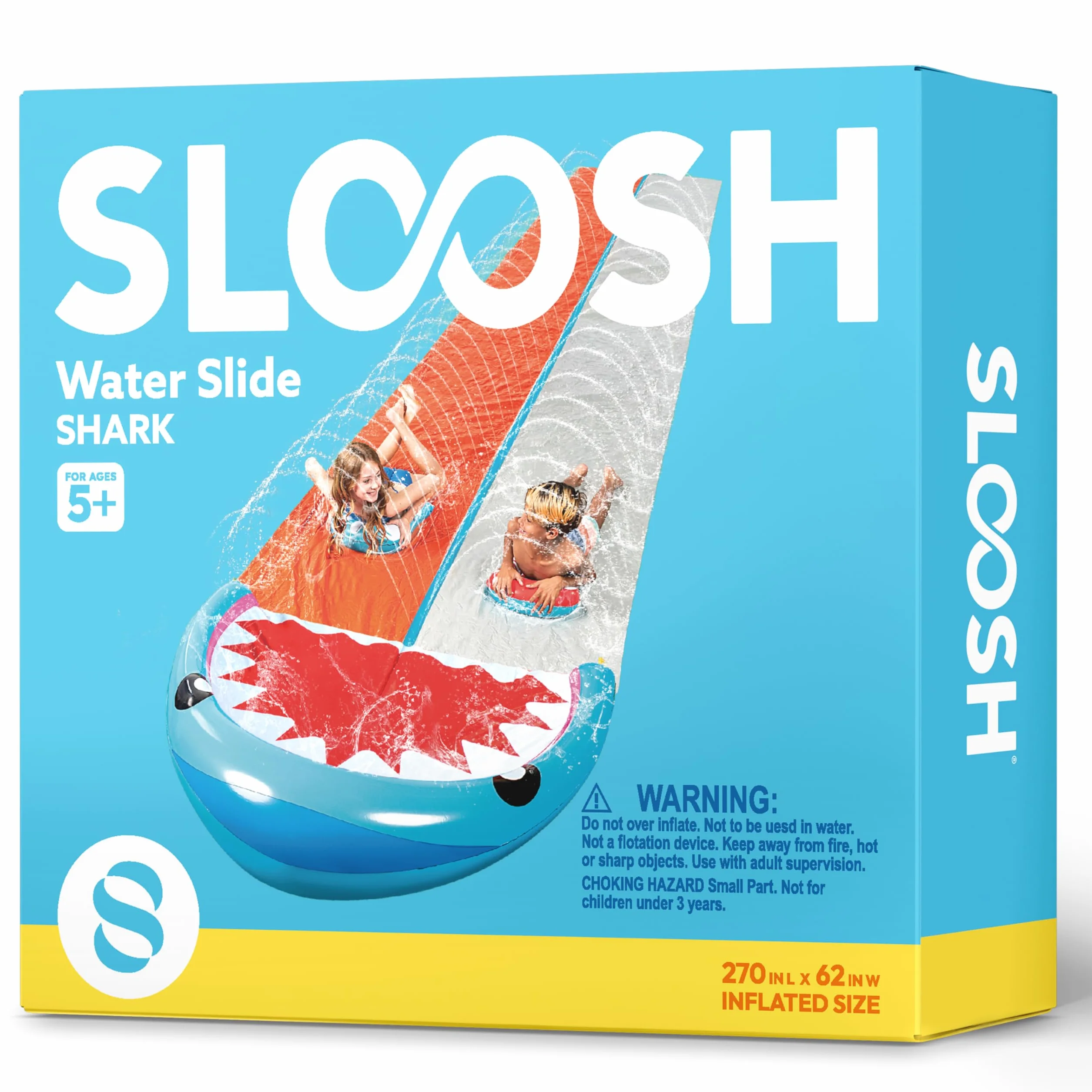 Sloosh 22,5 stóp 685,8 cm zjeżdżalnia wodna podwójna szyna z tryskaczami dla dzieci i dorosłych