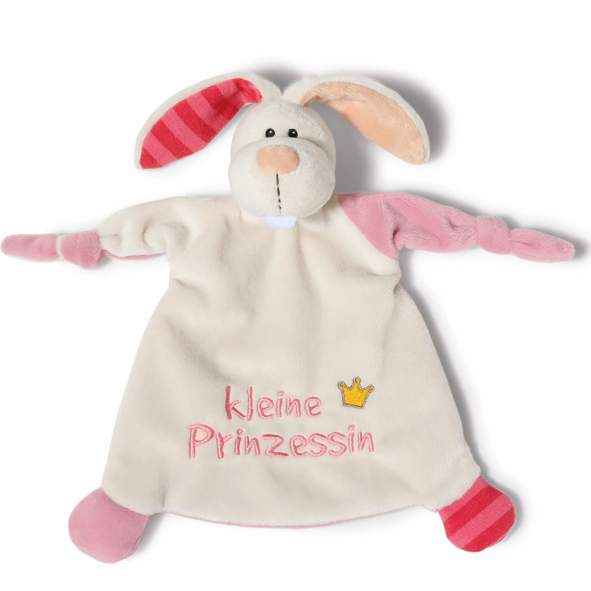 NICI Chusta do przytulania zając "Mała księżniczka" 25 x 25 cm – chusta do przytulania z zająca od 0+ miesięcy – przytulanka dla niemowląt i małych dzieci – przytulanka dla niemowląt i małych dzieci –