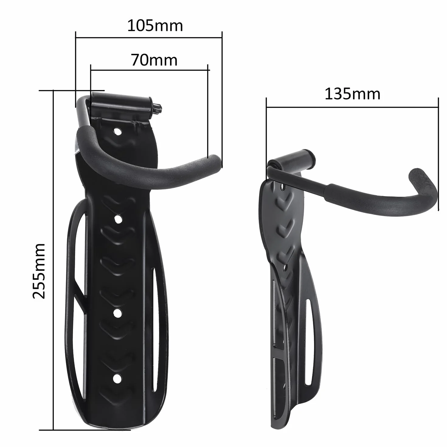 Maclean Stojak rowerowy uchwyt ścienny pionowy stalowy hak do przechowywania 61-74 cm (4)