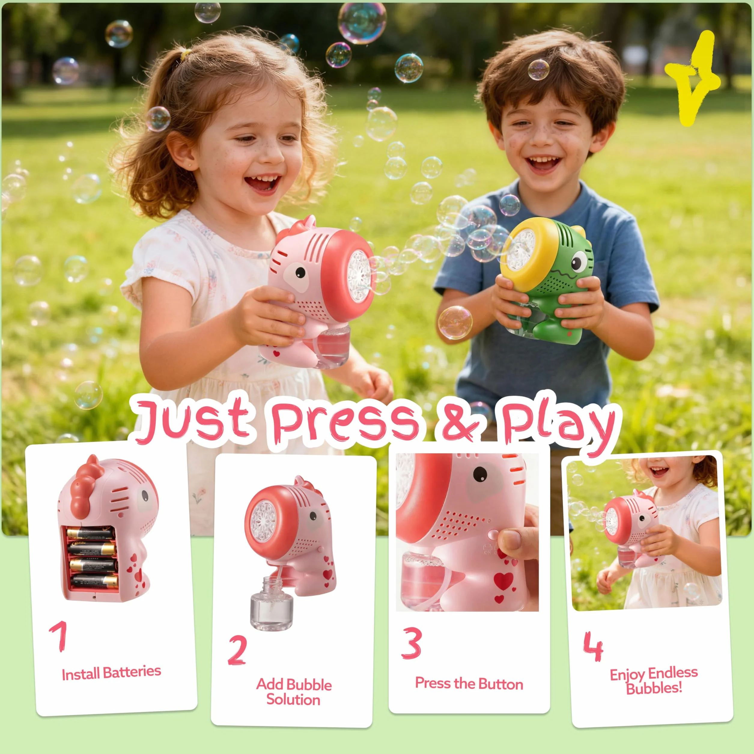 SYNCFUN Mini maszyna do baniek mydlanych, 2 sztuki