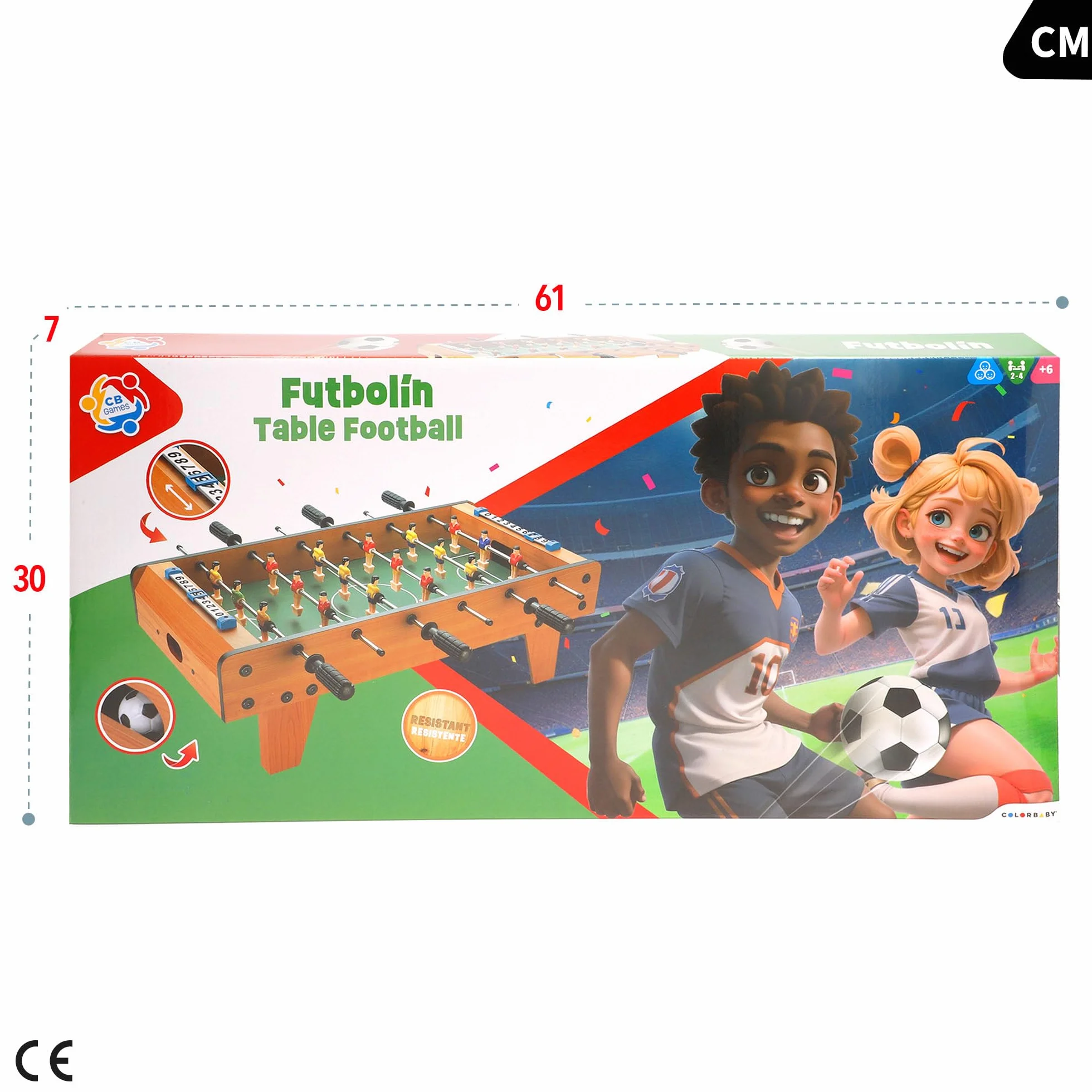Color Baby CBGames drewniane piłkarzyki 60 x 30 x 20 cm od 6 lat