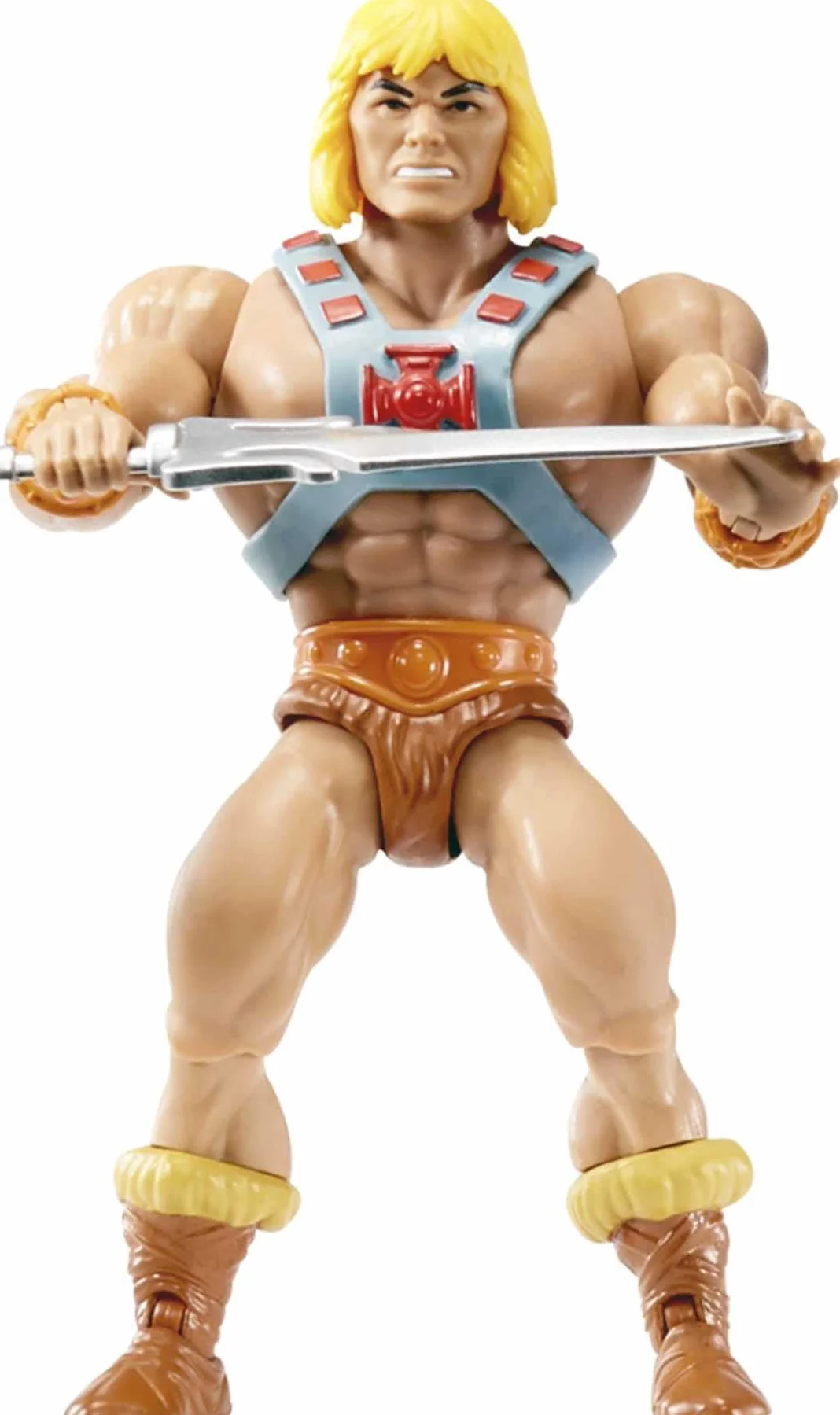 Masters of the Universe Origins He-Man Figurka (ok. 14 cm w skali), główny bohater serialu „He-Man i władcy wszechświata” z lat 80., szczegółowy wygląd, zabawka dla dzieci 6+, JNP97