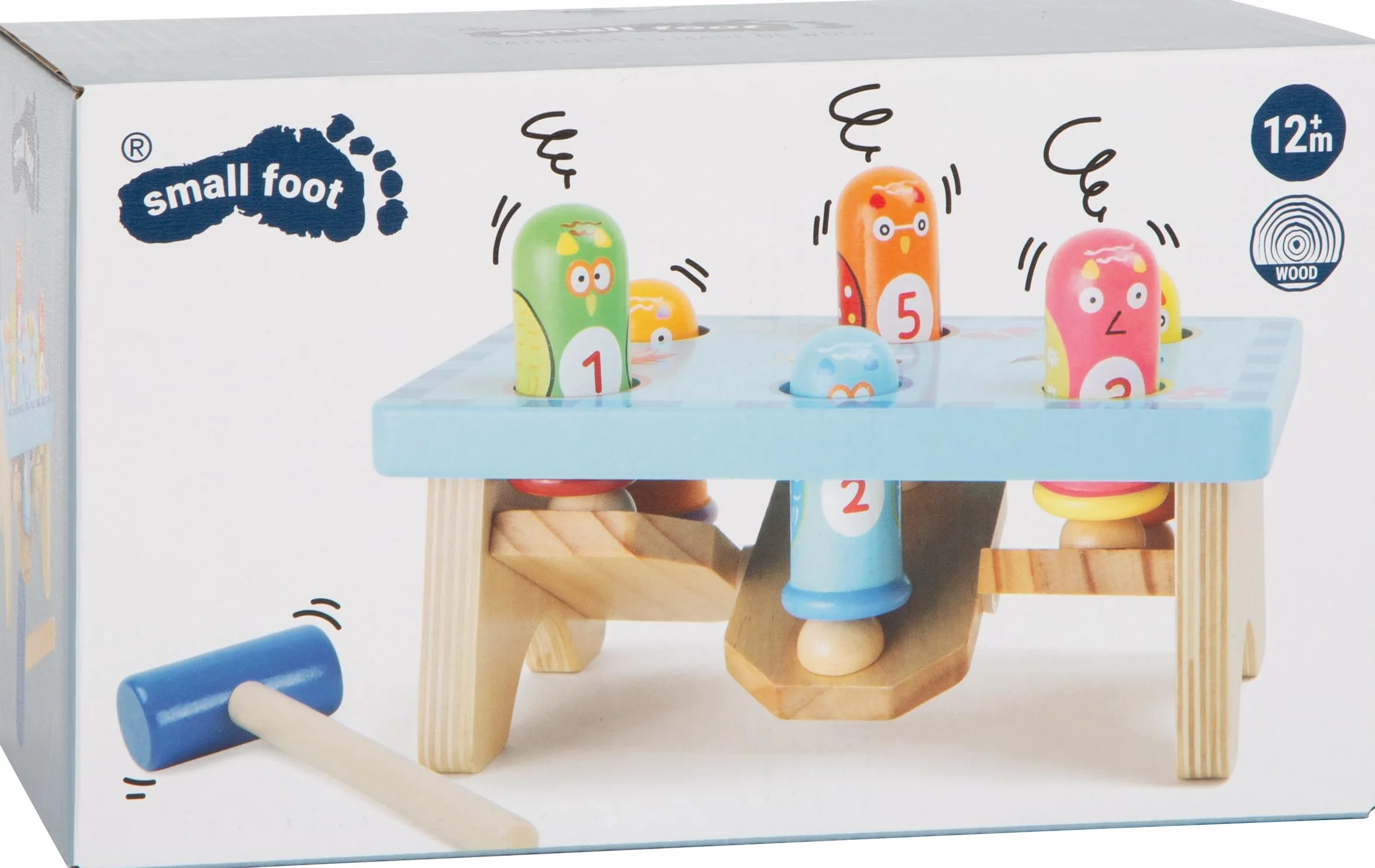 Small Foot Stolik do Wbijania, Wielokolorowy, Od 18 Miesięcy