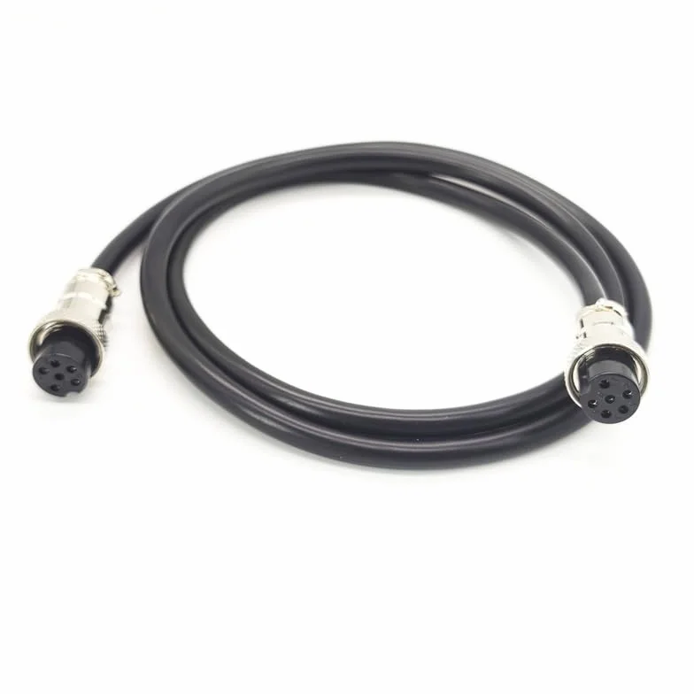GX16 6-pinowy kabel podwójna głowica żeńska zestaw kordów lotniczych, GX16 6-pinowy panel Mount Circular Metal Airport Connector kabel żeński do żeńskiego adaptera kabel (2 m / 6,56 ft)