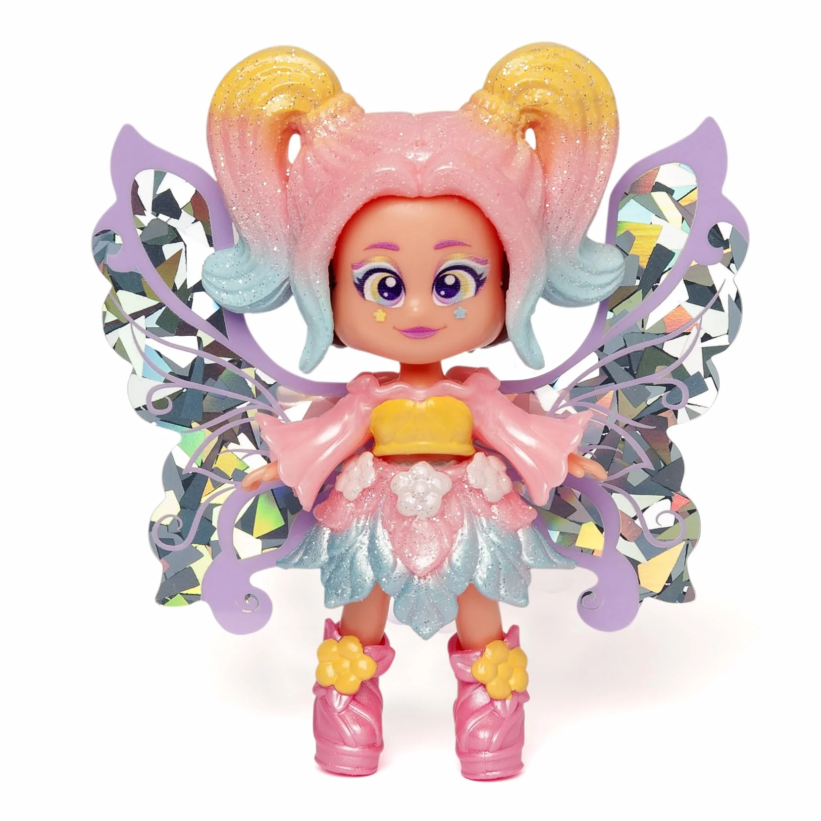 KOOKYLOOS Fairytale Mix & Match Rainbow – lalka fantasy 3 w 1, zawiera 1 lalkę, 1 kostium księżniczki, 1 strój syrenki i 1 strój wróżki