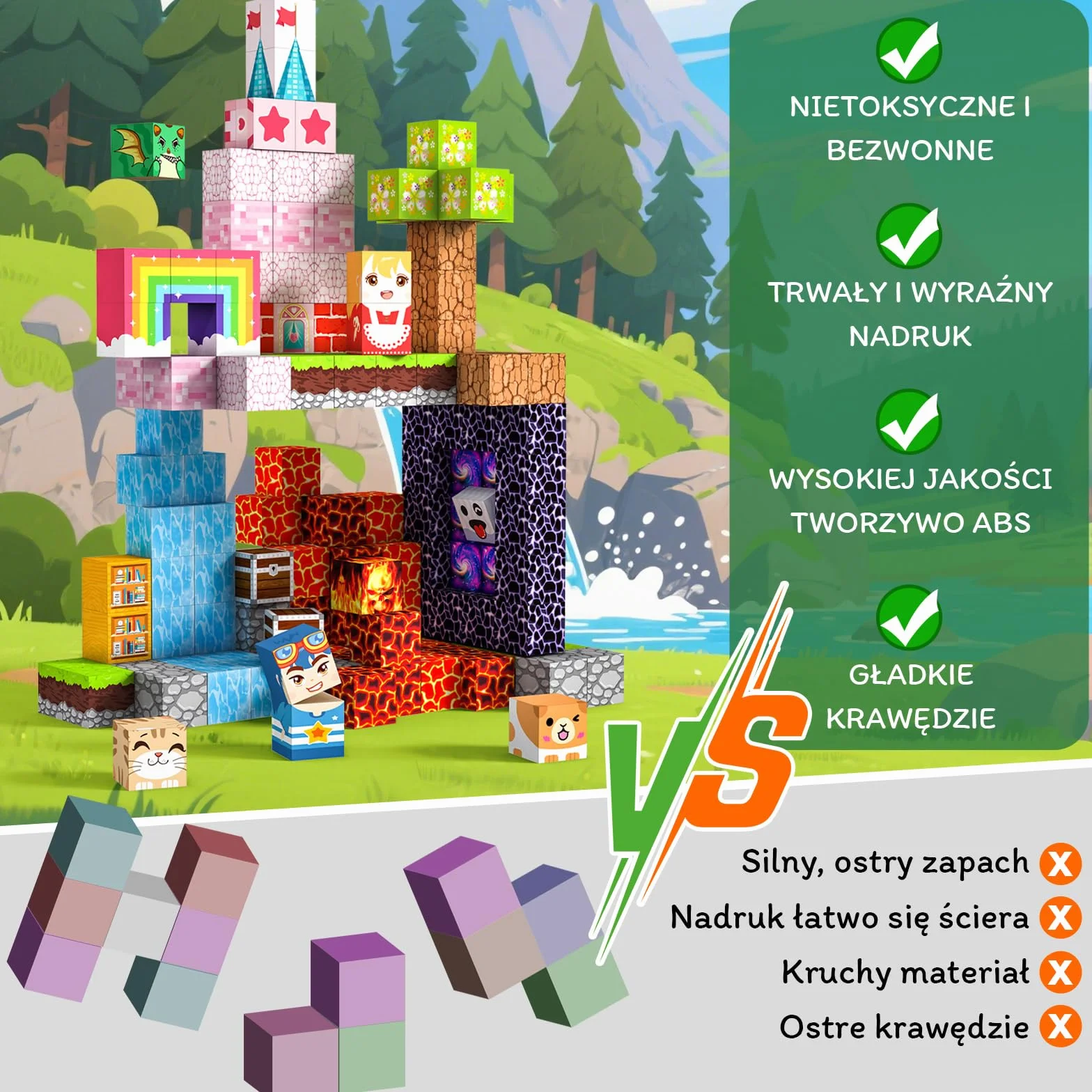 Klocki Magnetyczne 150 PCS 2CM, 3+ Zabawki sensoryczne STEM Montessori, Magnetyczne Klocki dla 3 4 5 6 7 8 9 10 11 12 8-12 lat Chłopcy i dziewczynki Prezenty urodzinowe