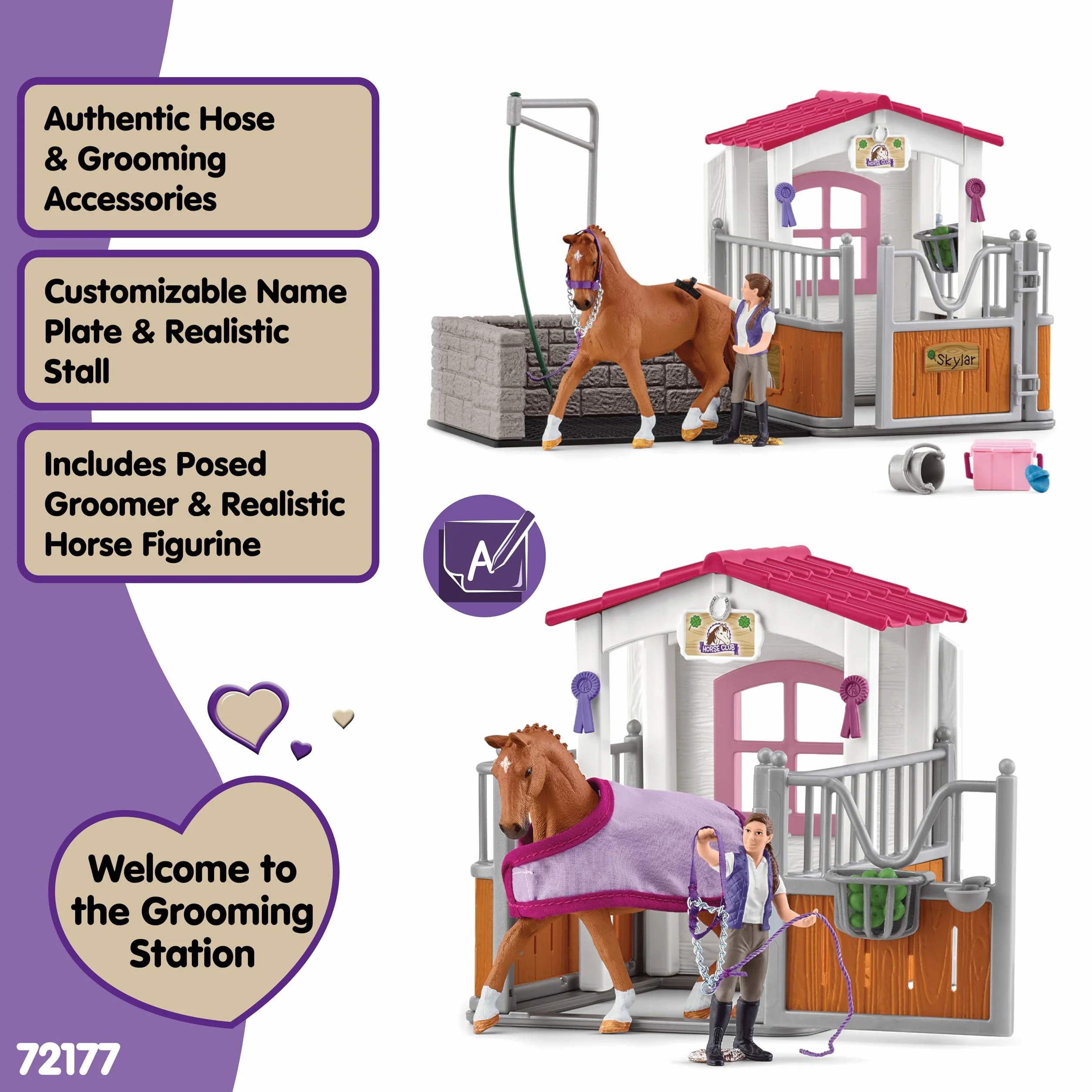 Schleich Horse Club Paardenbox met Wasplaats 72177 Exclusief