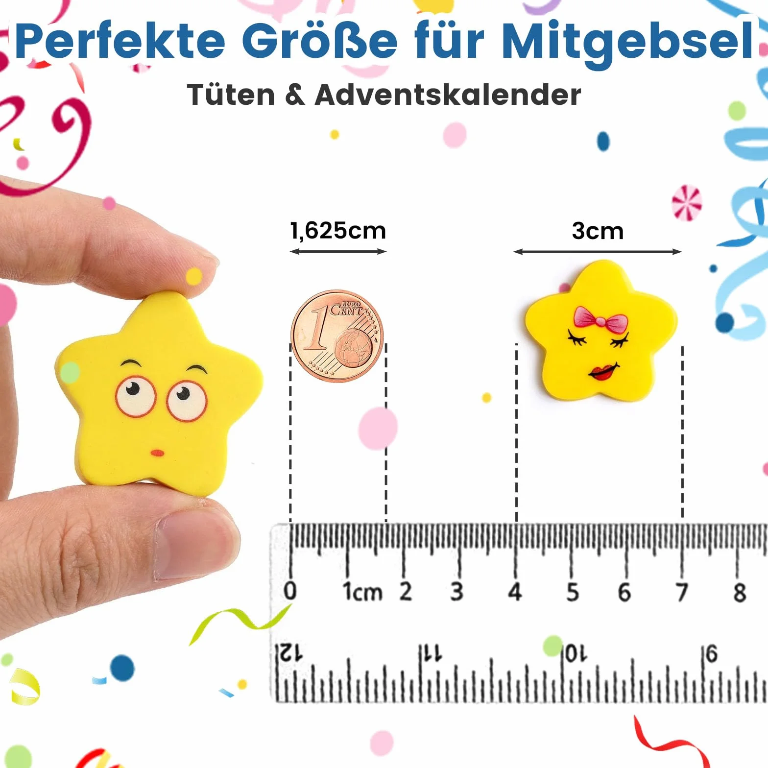 Koogel gumka do mazania z uśmiechniętą buźki 100 sztuk dla dzieci mała upominek prezent