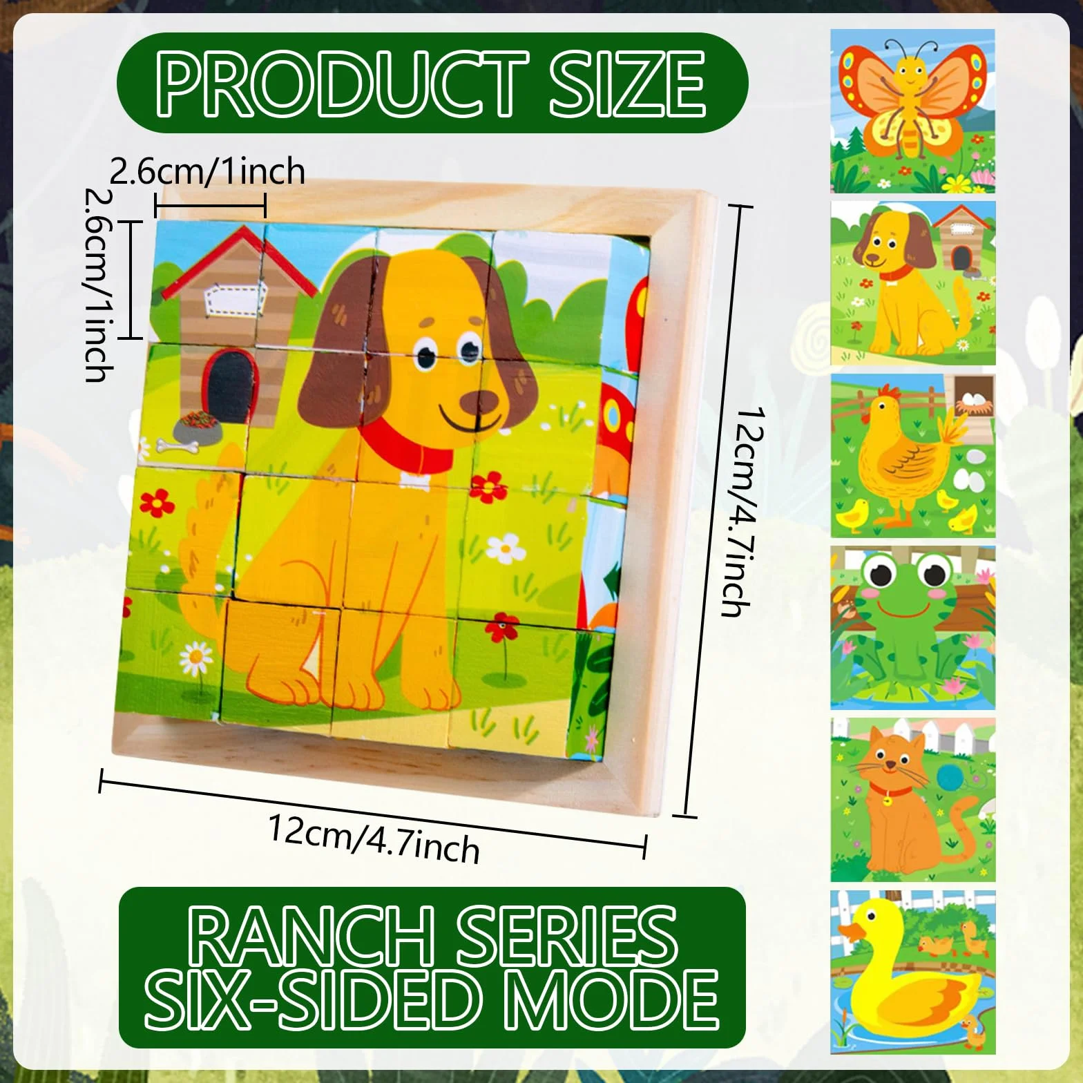 Montessori puzzle drewniane 3D 6 w 1 edukacyjna zabawka dla dzieci od 1 lat
