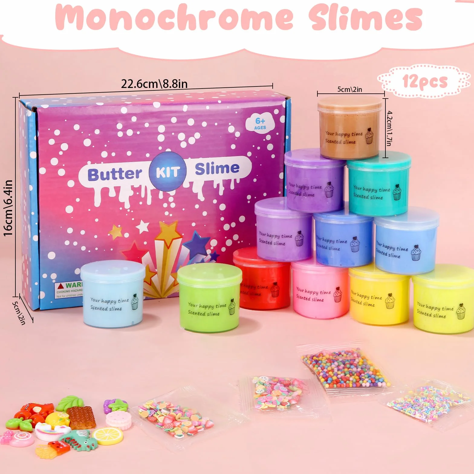 Zestaw Fluffy Slime, 12 sztuk, puszysty masło, slime, zestaw do samodzielnego wykonania, zawiera puszysty śluz chmury, śluz dla dzieci, na imprezę, prezent urodzinowy