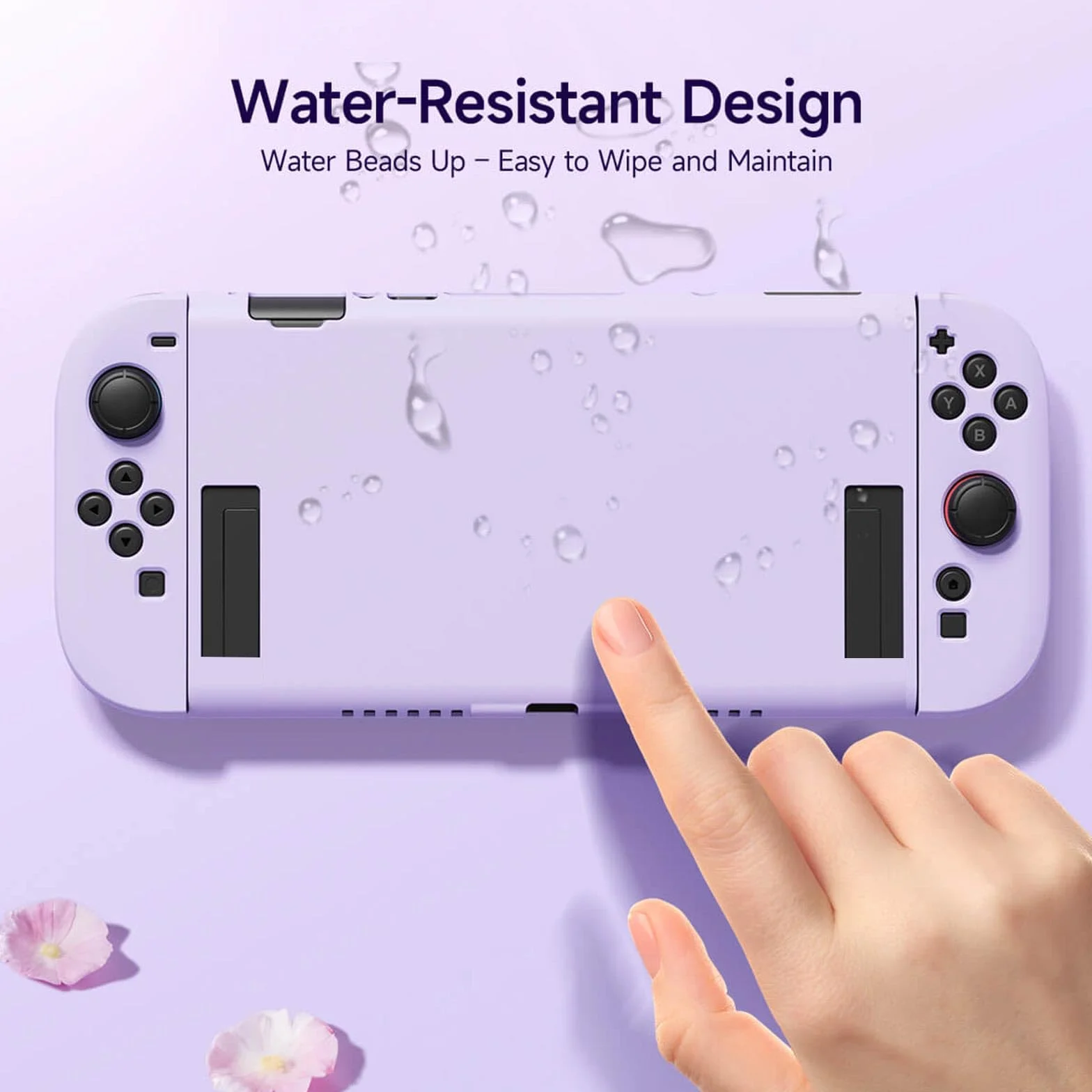 JEMDO Etui ochronne kompatybilne z przełącznikiem 2025, dokowane, TPU Cover Accessories for Switch Console and Grip Joy-Con, the Switch Protector with 4 Thumb Grip Caps, Purple