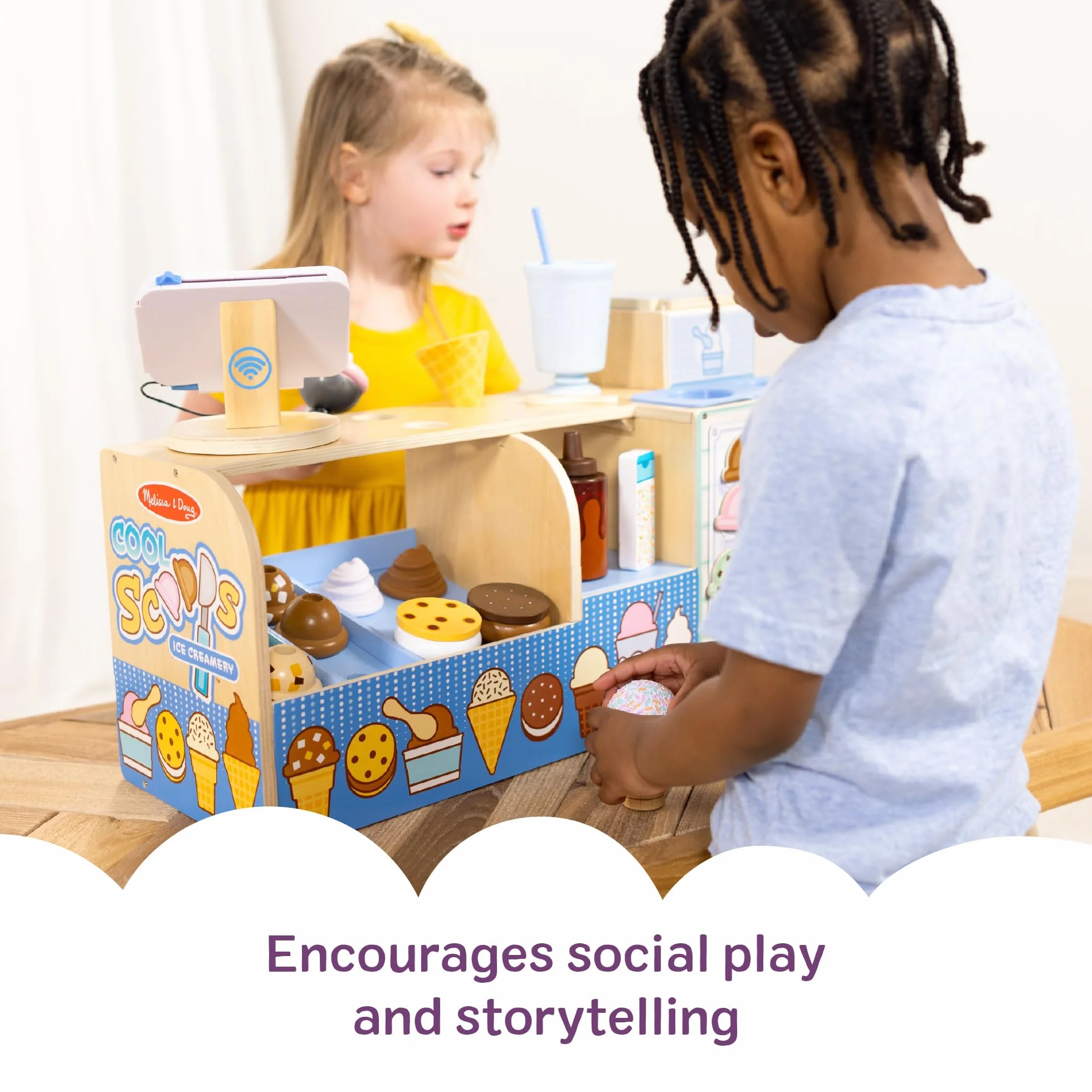 Melissa & Doug Zabawkowa drewniana lada z gałkowanymi lodami