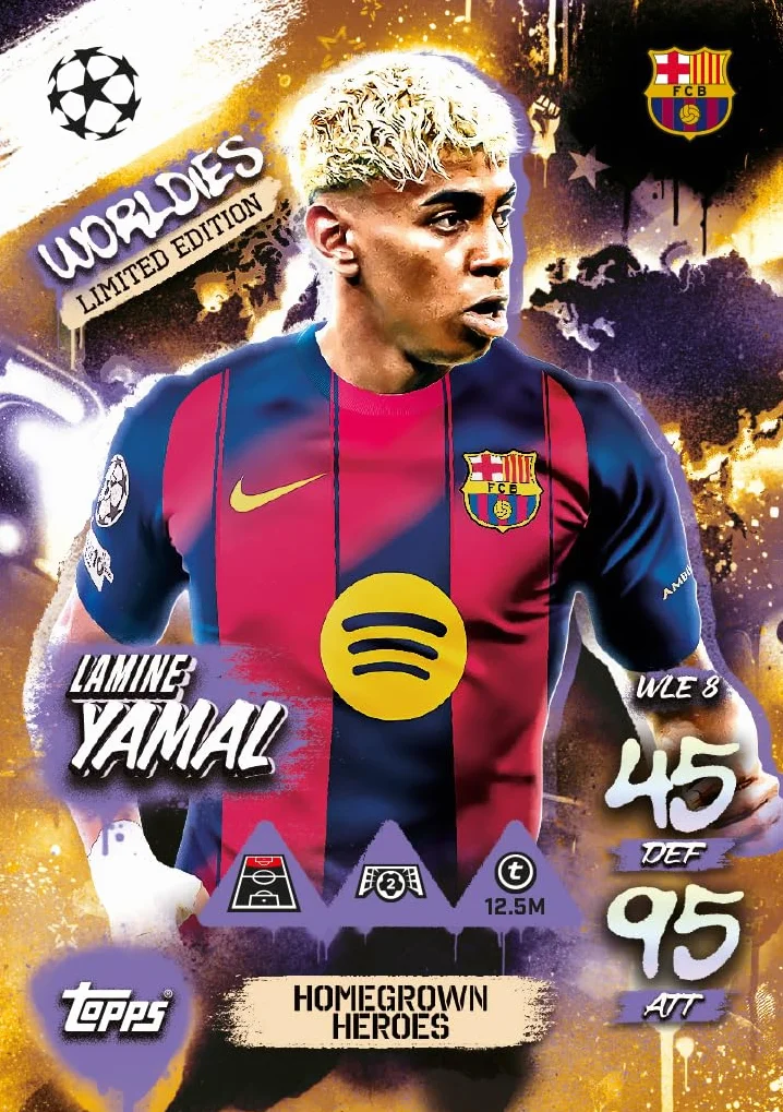 Topps UCC Match Attax 2025/26 – zestaw mini puszek zawiera wszystkie 4 mini puszki z kolekcji Match Attax 2025/26 – World Beaters, Global Goalscorers, Homegrown Heroes i International Icons.