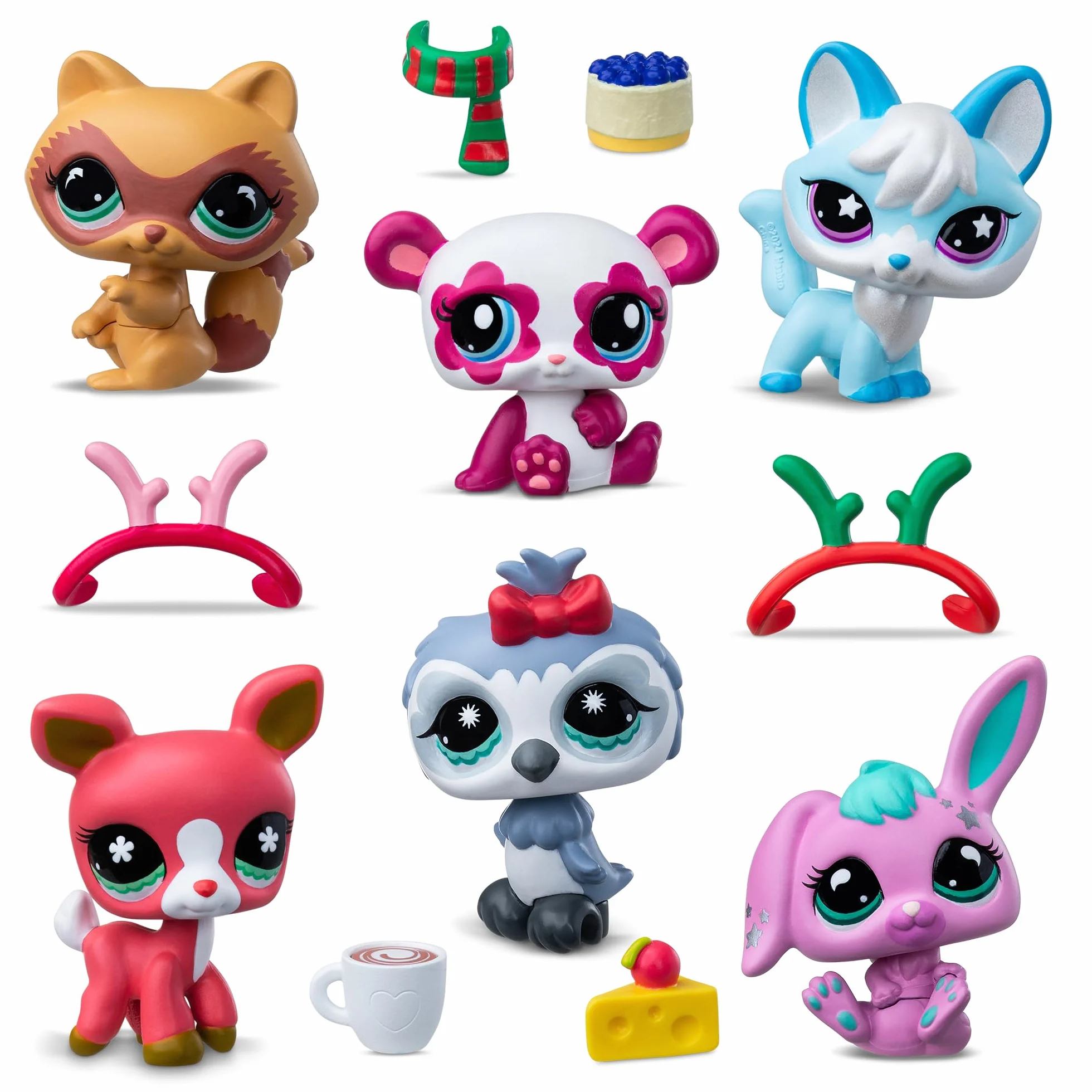 Littlest Pet Shop kalendarz adwentowy dla zwierząt domowych, 8 sklepów dla zwierząt domowych i 16 akcesoriów, kalendarz na Boże Narodzenie, mini figurki ze zwierzętami do kolekcjonowania, zabawki dla