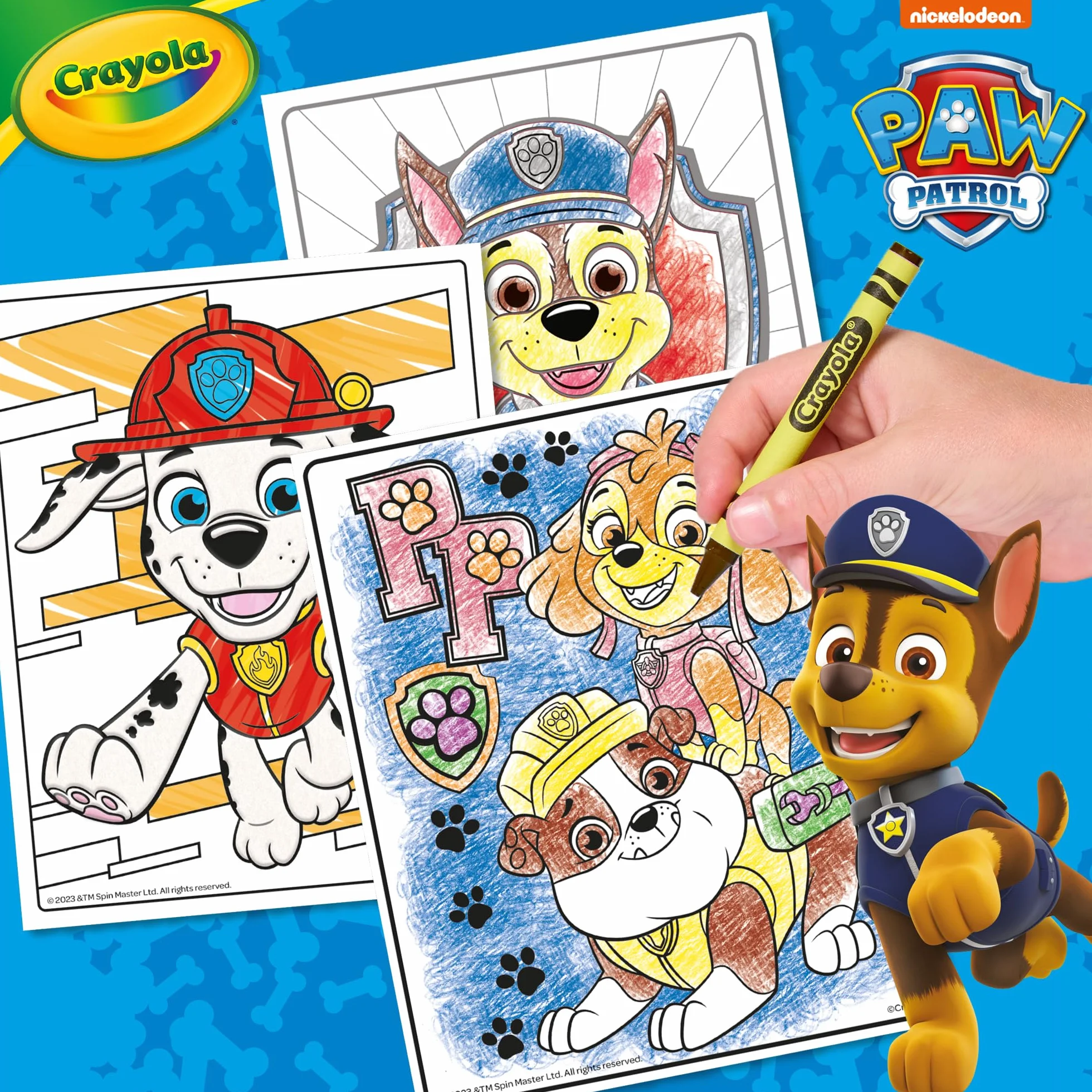 CRAYOLA - Kreatywny zestaw Psi Patrol, z kolorowankami, markerami, kredkami woskowymi, 60 sztuk, prezent dla dzieci i dziewcząt, od 4 lat, 04-2940