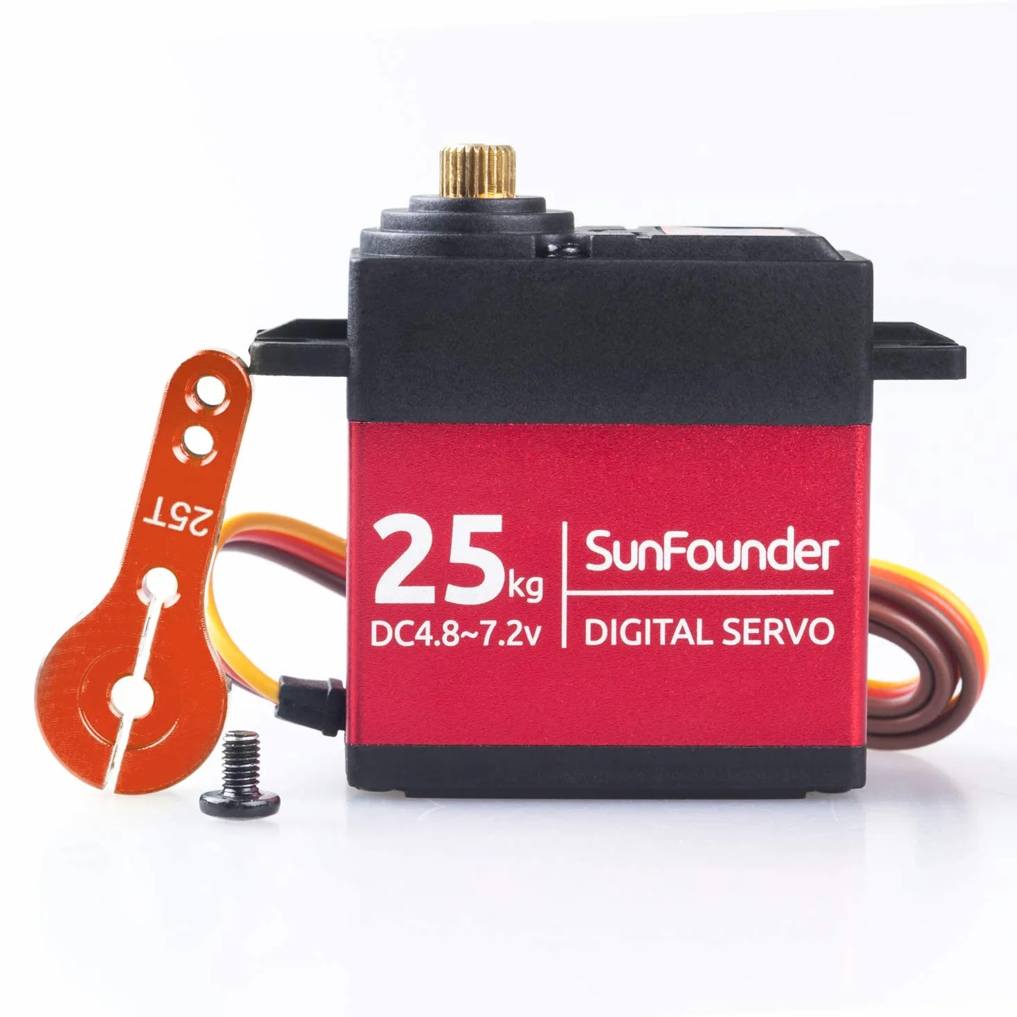 Sunfounder Serwo silnik High Torque 25 kg, DS-S020 metalowa przekładnia, cyfrowy serwo, metalowa obudowa, kąt sterowania 180° do RC Robot Cars, Crawler Robot