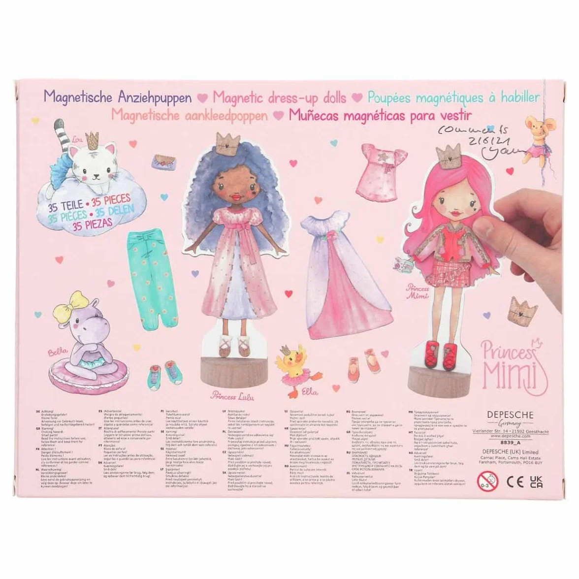 Depesche Princess Mimi magnetyczne lalki do ubierania zestaw 2 lalki 35 elementów