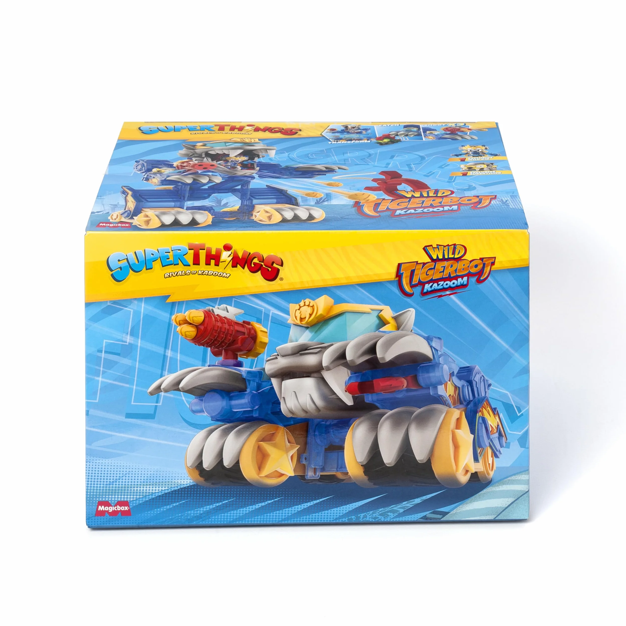 SUPERTHINGS Wild Tigerbot Kazoom Energy – Transformable Robot Tiger. Robot przekształca się w pojazd. Zawiera ekskluzywne 1 Wild Kid i 1 Wild SuperThing. Ekskluzywny Amazon
