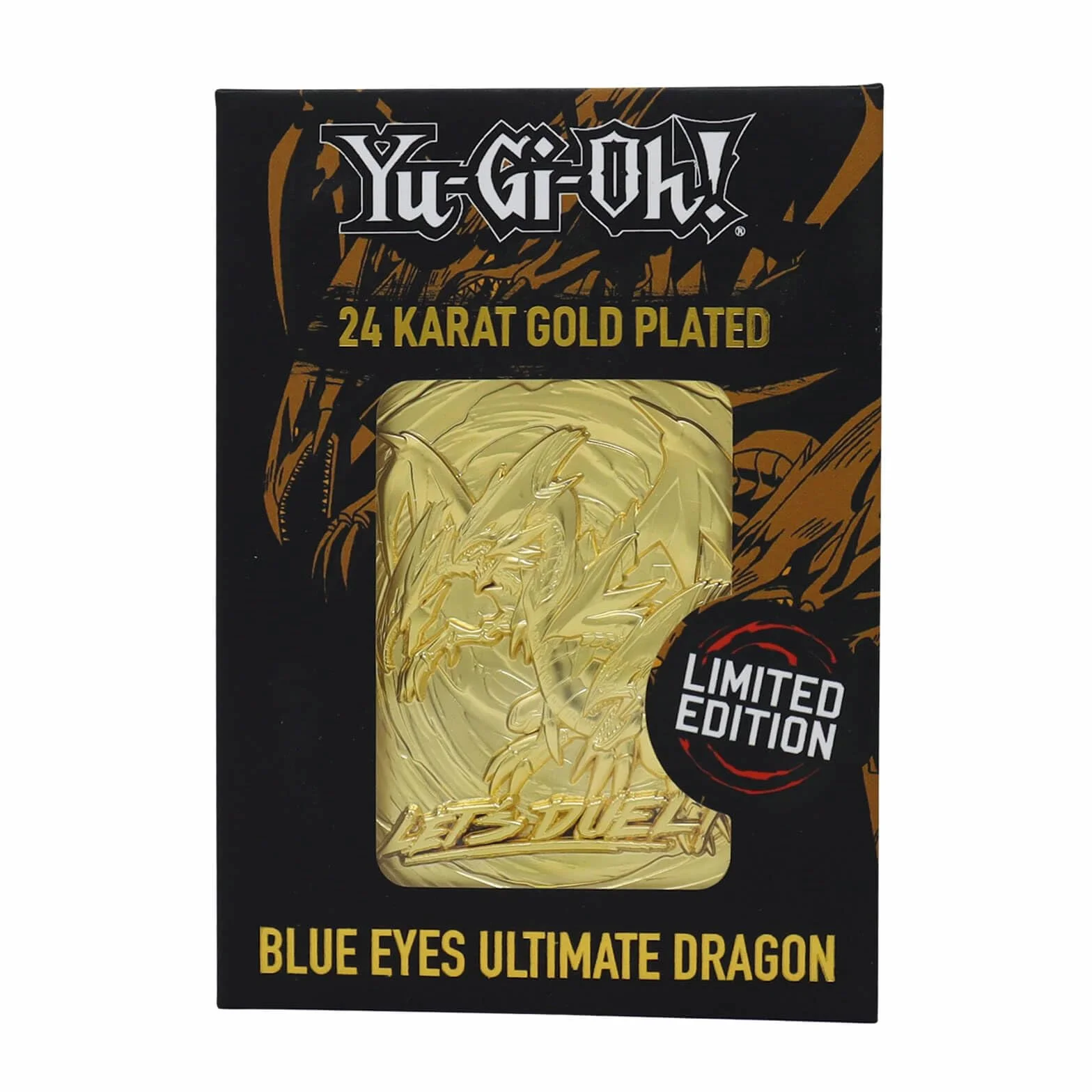 Yu-Gi-Oh! YGO30G limitowana edycja 24-karatowe pozłacane kolekcjonerskie Niebieskie Oczy Ultimate Dragon, czarny