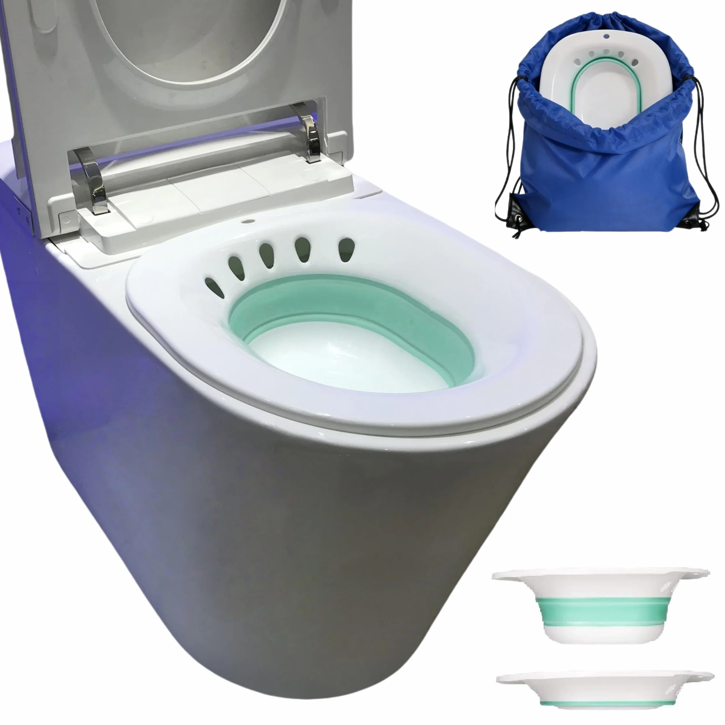 Bidet, miska bidetowa, składana miska bidetowa, wanna do kąpieli siedzącej, kąpiele siedzące, kąpiel siedząca, wkładka bidetowa, wkładka toaletowa (zielona)
