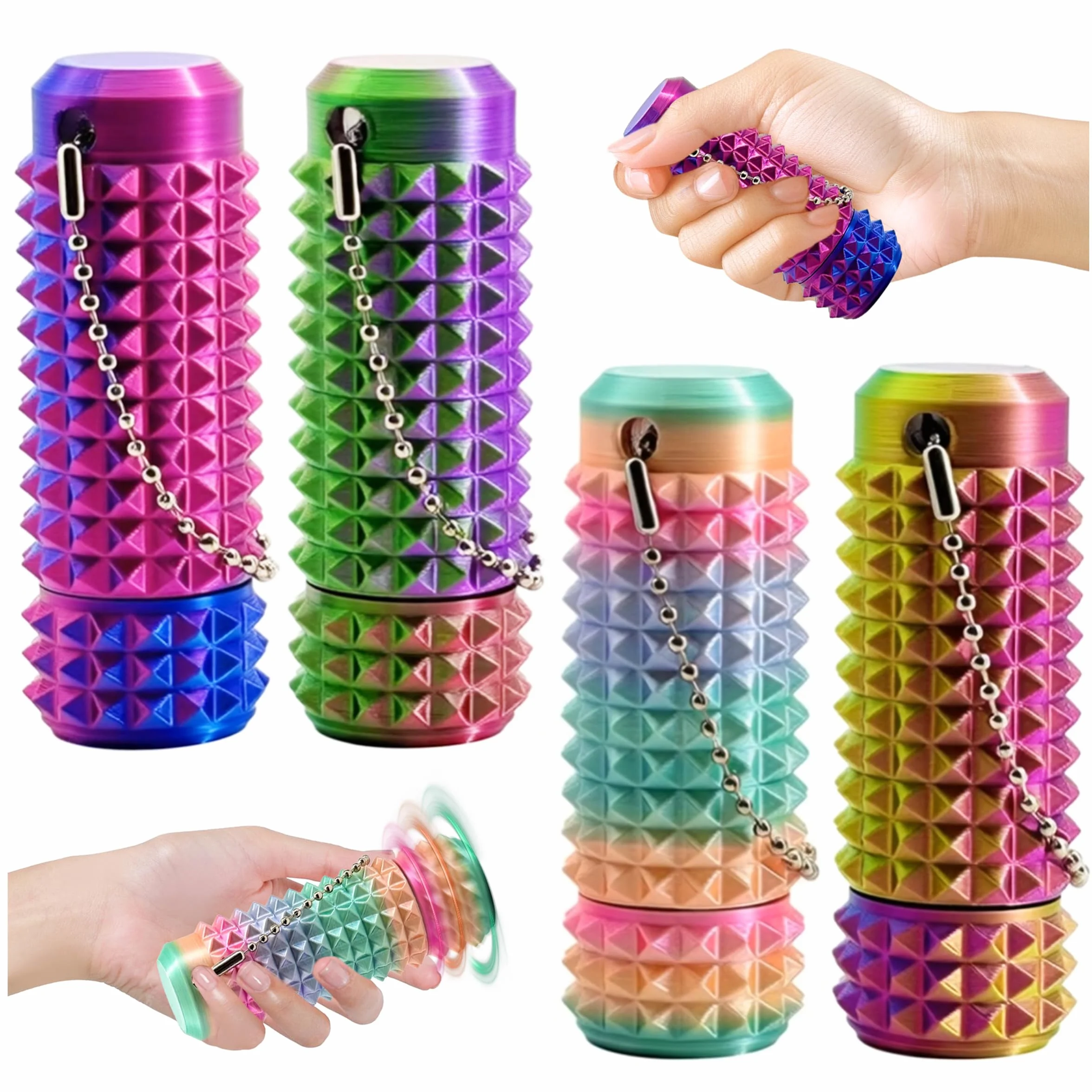 Little Ouchies Pain Fidget Toys z wałkiem, zabawka antystresowa i skupiająca się na gradiencie kolorów, dla dorosłych i nastolatków, 4-pak