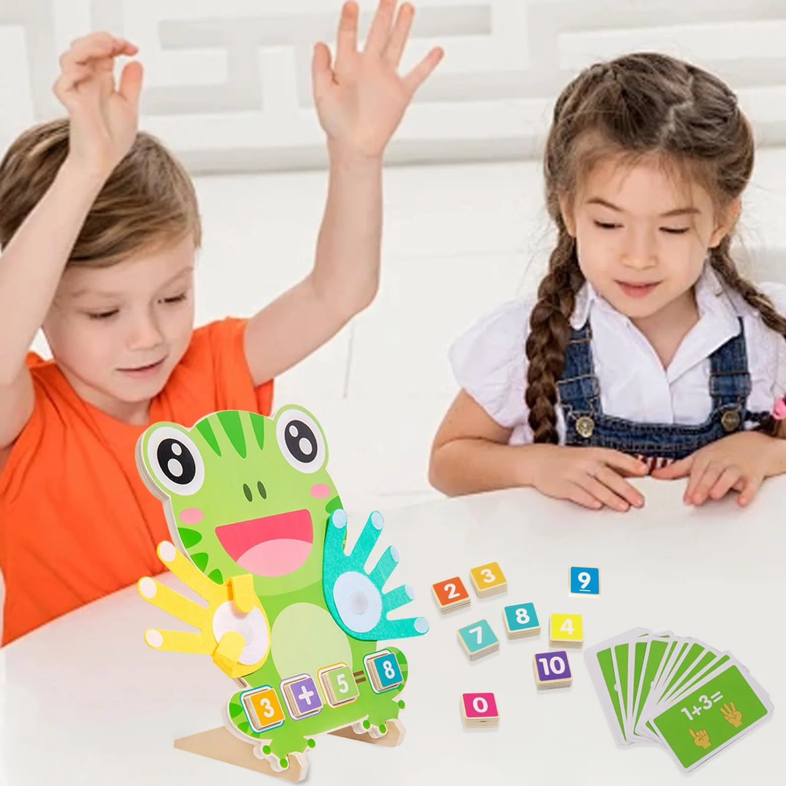Drewniana zabawka matematyczna nauka liczenia palców edukacyjna dla dzieci 3-6 lat