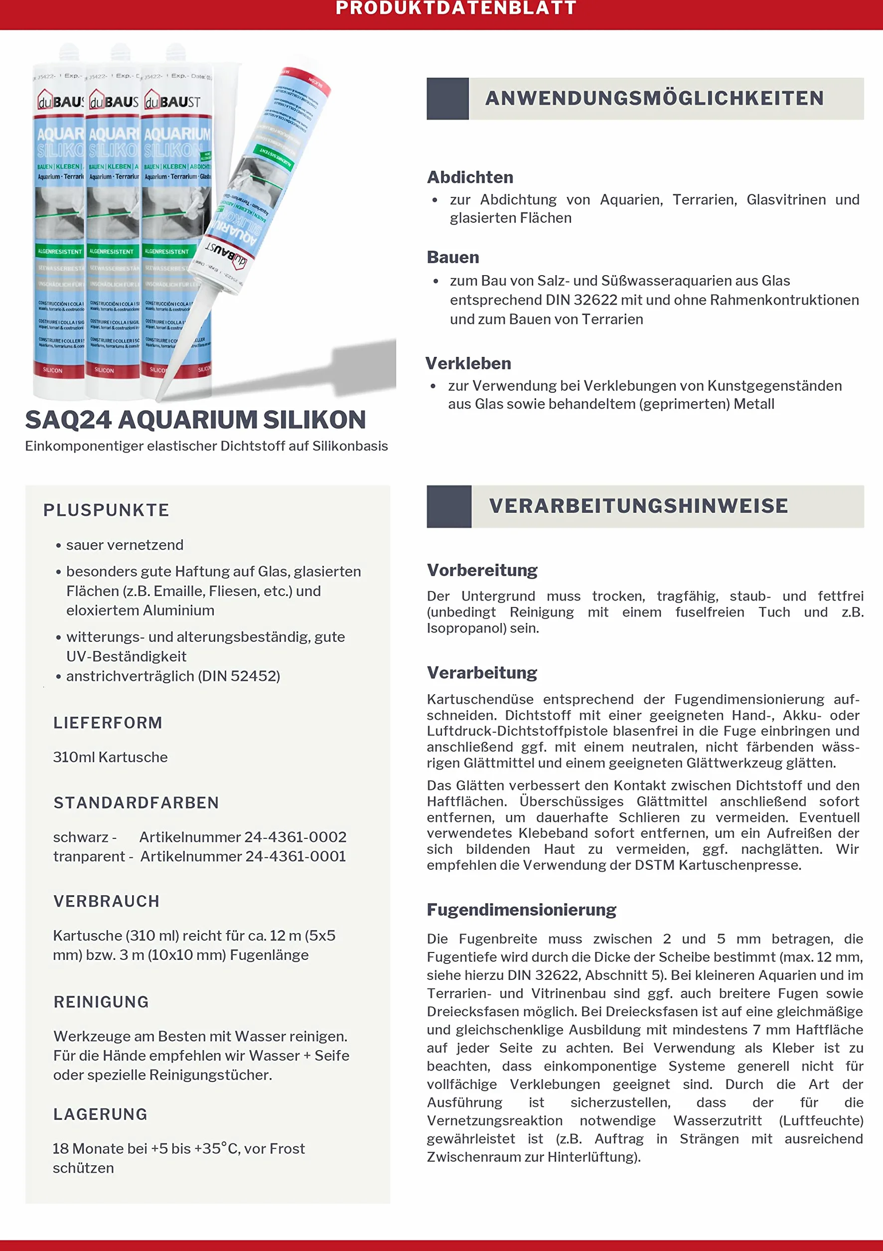 SAQ24 Akwarium, silikonowy wkład 310 ml, do wody słodkiej i morskiej, akwarium, do terrarium, konstrukcji szklanej, klej do akwarium (czarny)