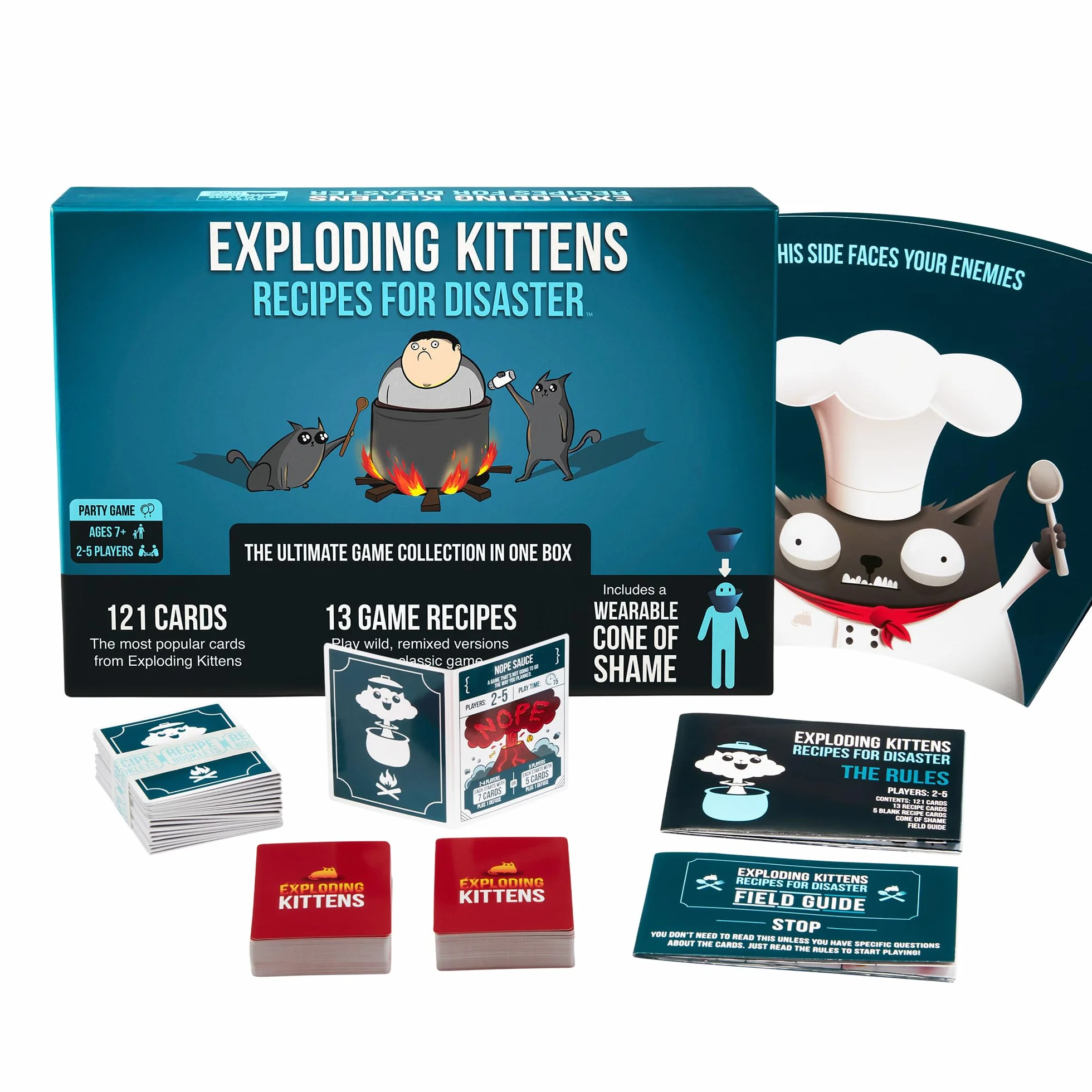 Exploding Kittens Recipes for Disaster - The Ultimate Collection With 13 New Ways To Play, 2-5 Players - Ages 7+, Adults and Kids Card Game, Great For Family Gatherings, Game Night