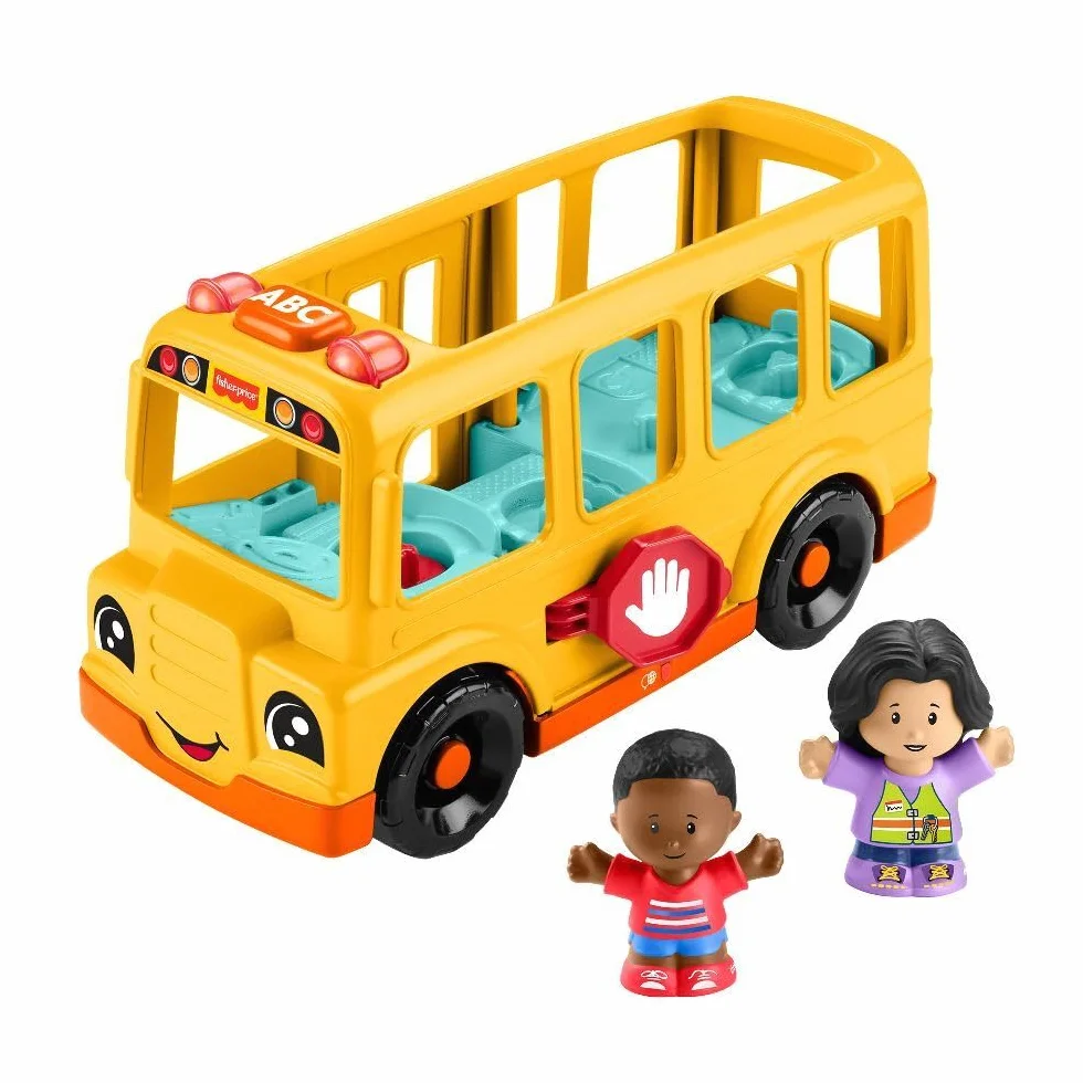 Fisher-Price Little People muzyczny pojazd szkolny z 2 figurkami, dla dzieci od 1 roku, wersja wielojęzyczna, HYT03
