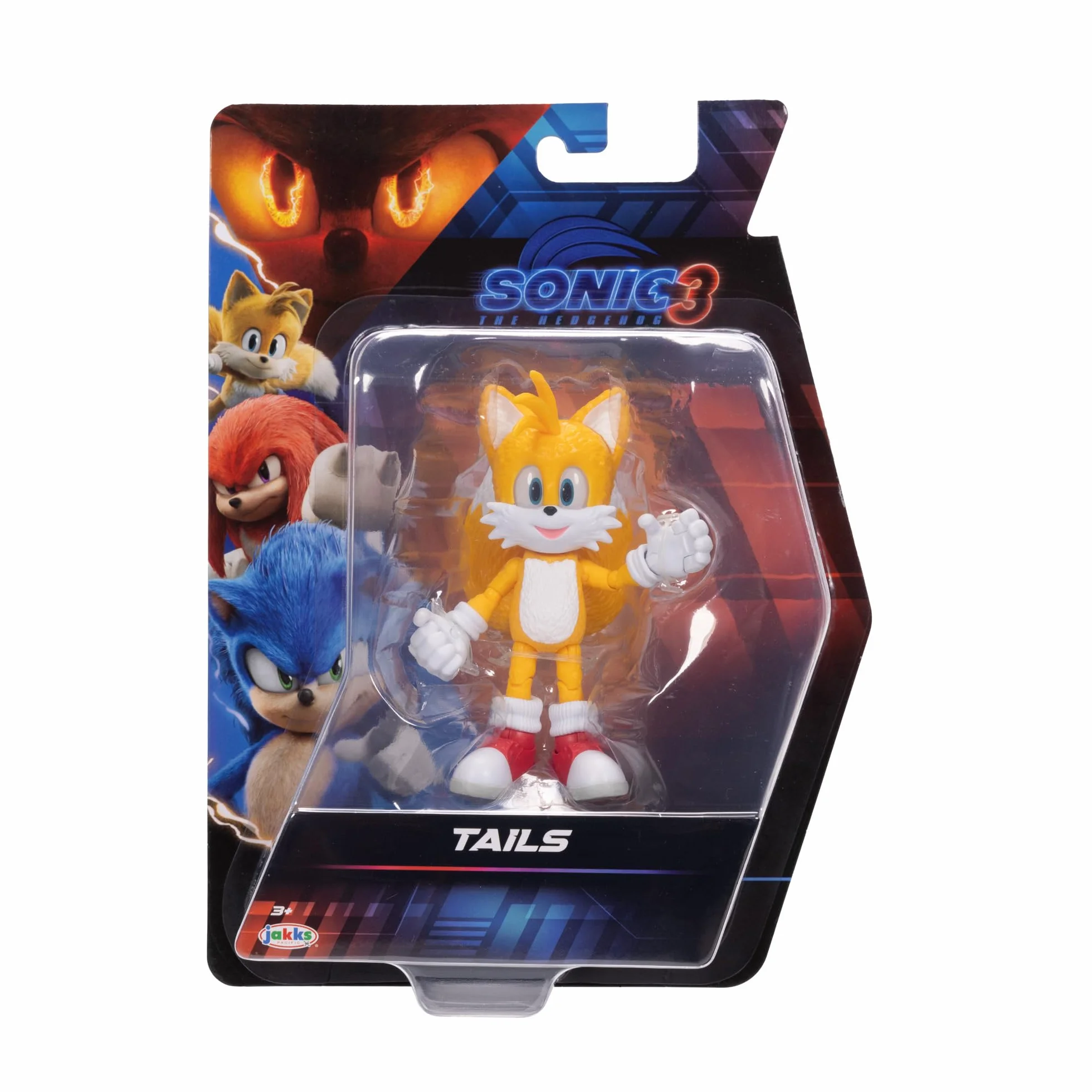 Sonic The Hedgehog Sonic 3 Movie Tails kolekcjonerska figurka Jakks Pacific 13 cm wysoko przegubowa oficjalna licencja