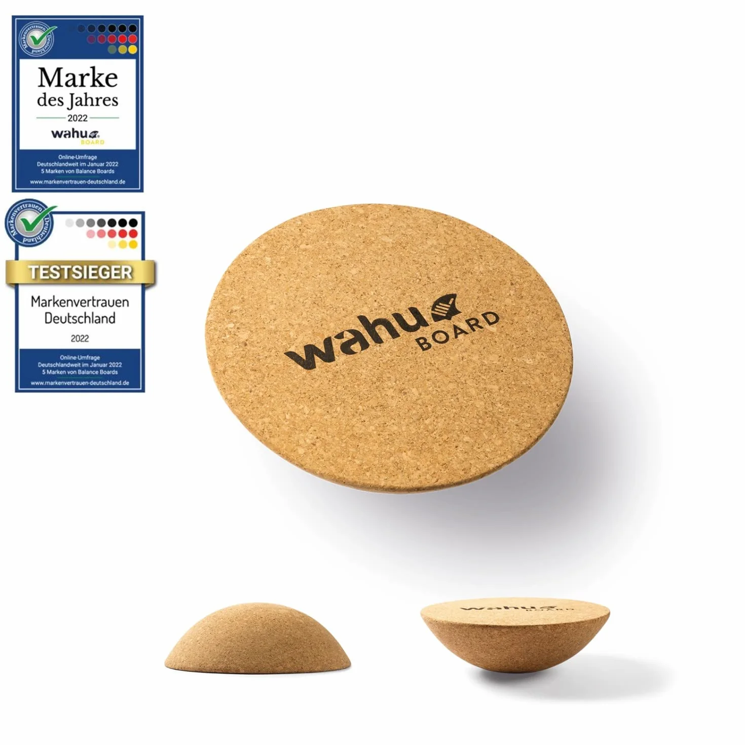 WAHU Deska do balansowania o wyjątkowym kształcie rocker Shape – deska do surfowania (100% drewno), drewniana deska do balansowania, 100% zabawy
