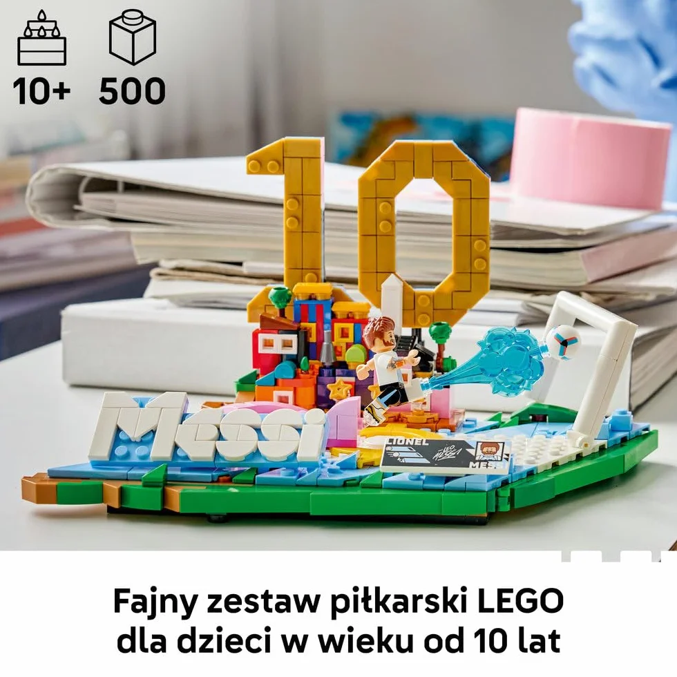 LEGO Editions Lionel Messi Piłkarskie Momenty Zestaw Klocków Kolekcjonerska Płytka Minifigurka Sportowy Prezent 10 Lat 43011