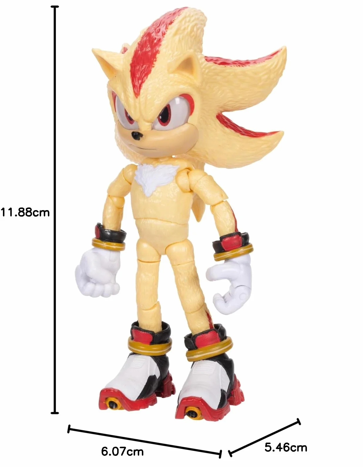 Sonic 3 The Movie Super Shadow Figurka z przegubami, oficjalna licencja, 12,5 cm, rzeczywiste szczegóły, figurki kolekcjonerskie, dla fanów, pomysł na prezent dla dzieci od 3 lat