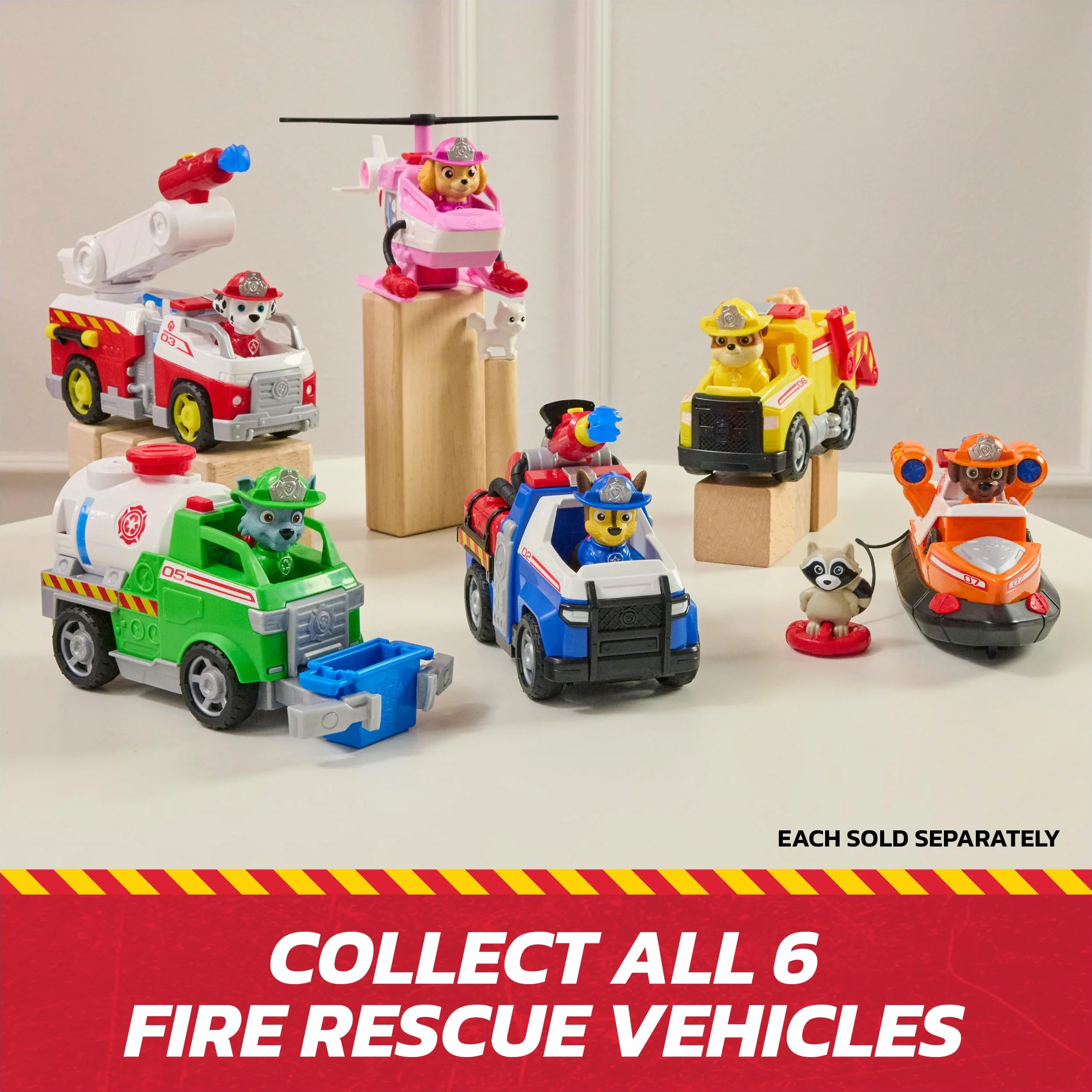 PAW Patrol Fire Rescue: Skye Rescue Fire Chopper z figurką, Kitty Friend i zabawkowym helikopterem, zabawki dla dzieci dla chłopców i dziewczynek w wieku od 3 lat