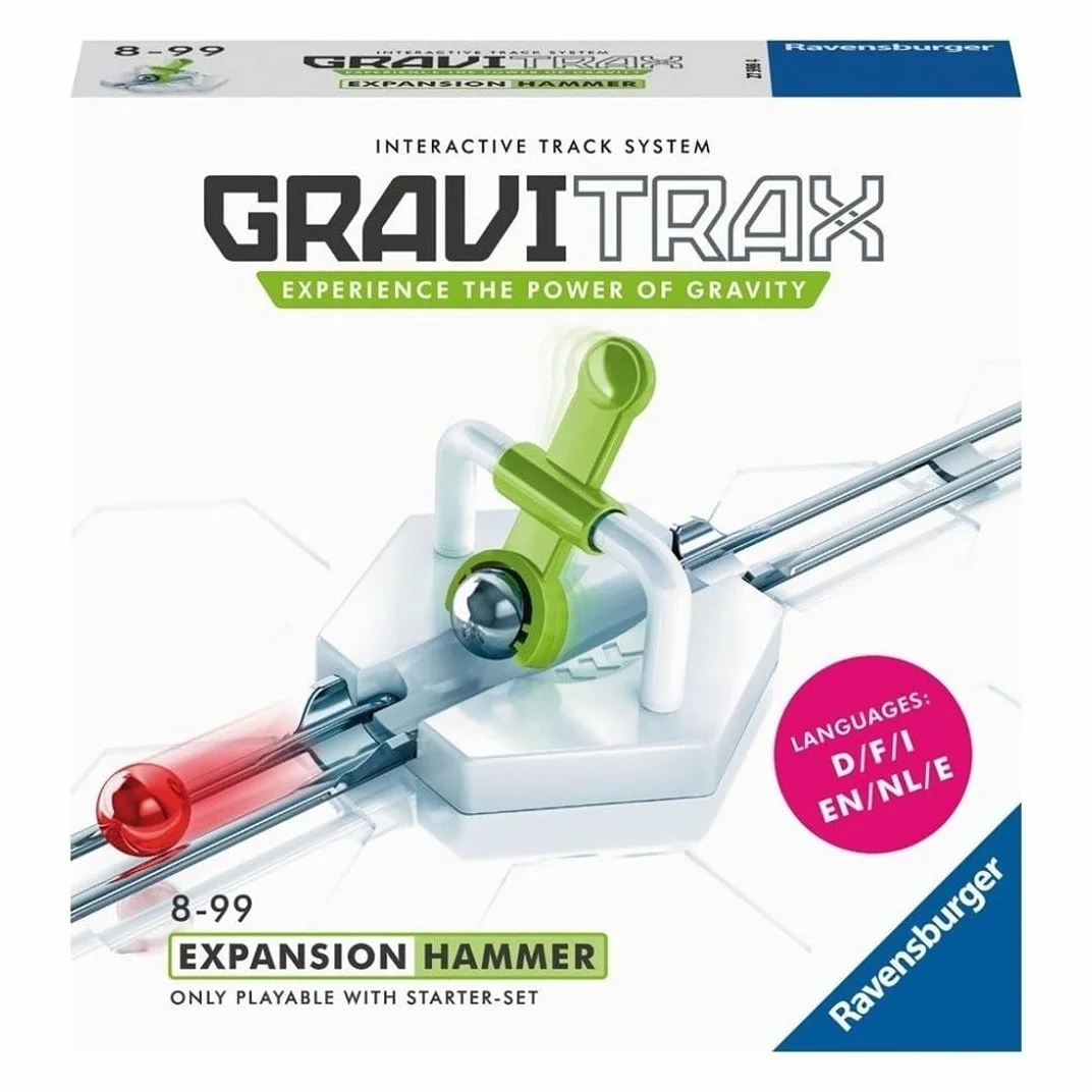 Ravensburger GraviTrax Hammer - dodaj dodatek do przedłużania marmur do biegania i budowy zabawka dla dzieci w wieku od 8 lat - STEM