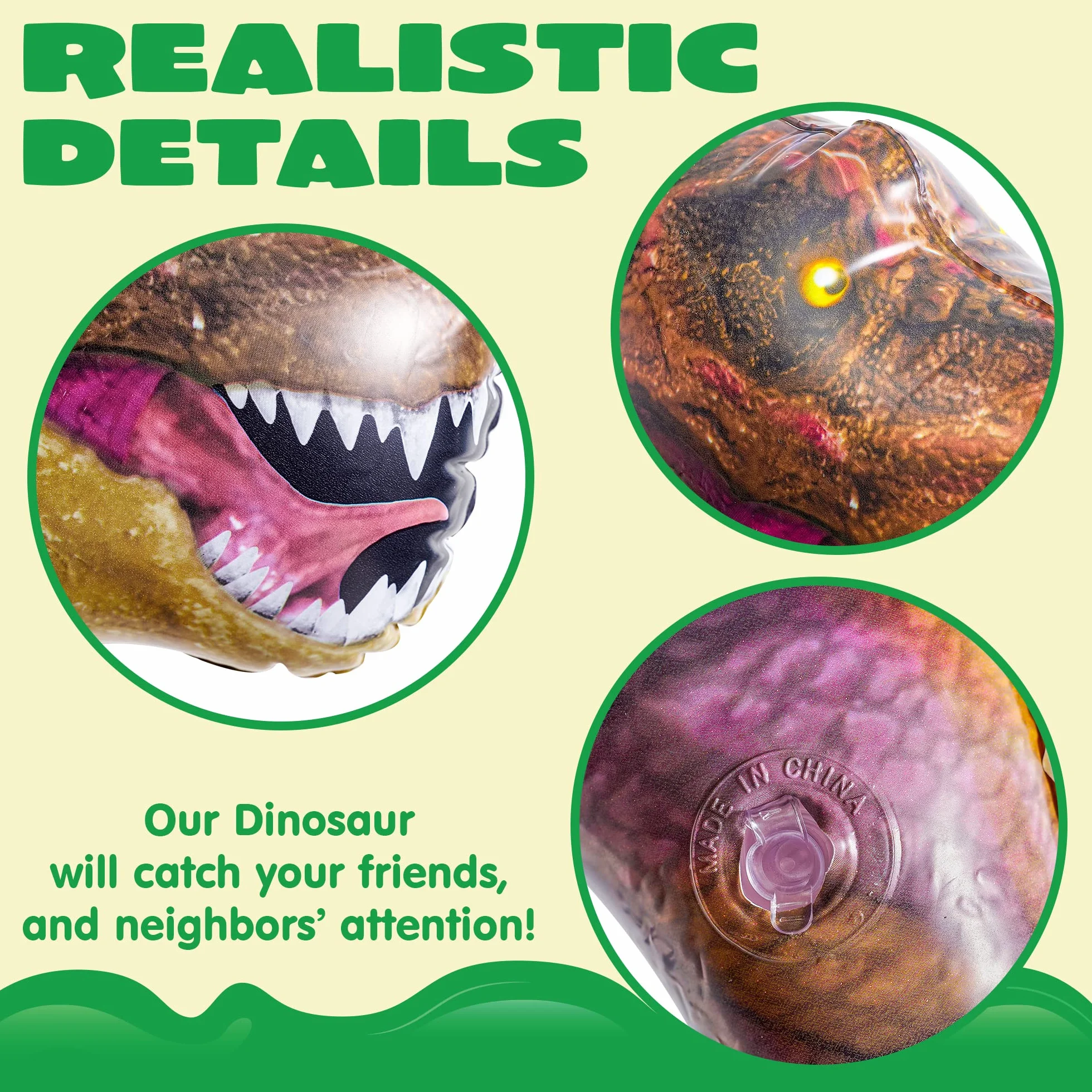 JOYIN nadmuchiwany T.rex dinozaur, nadmuchiwany tyranozaur rex jako dekoracja na imprezę, 76 cm nadmuchiwany dinozaur jako prezent urodzinowy dla dzieci i dorosłych
