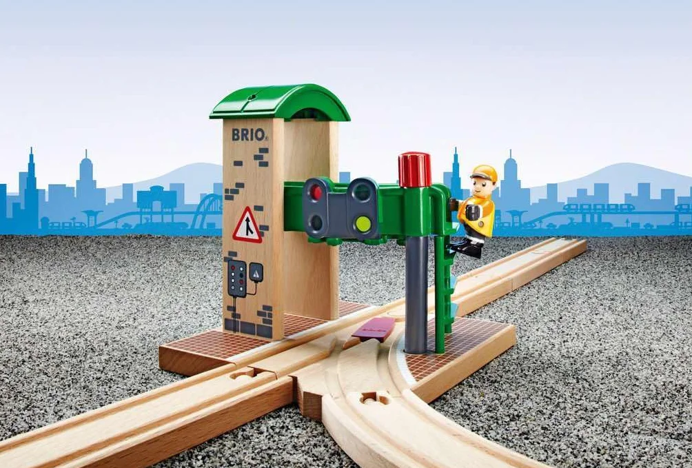 Brio 63367400 Zwrotnica Z Sygnalizacją (63367400) Bezpieczna Zabawka Dla Dzieci Powyżej 3 Lat