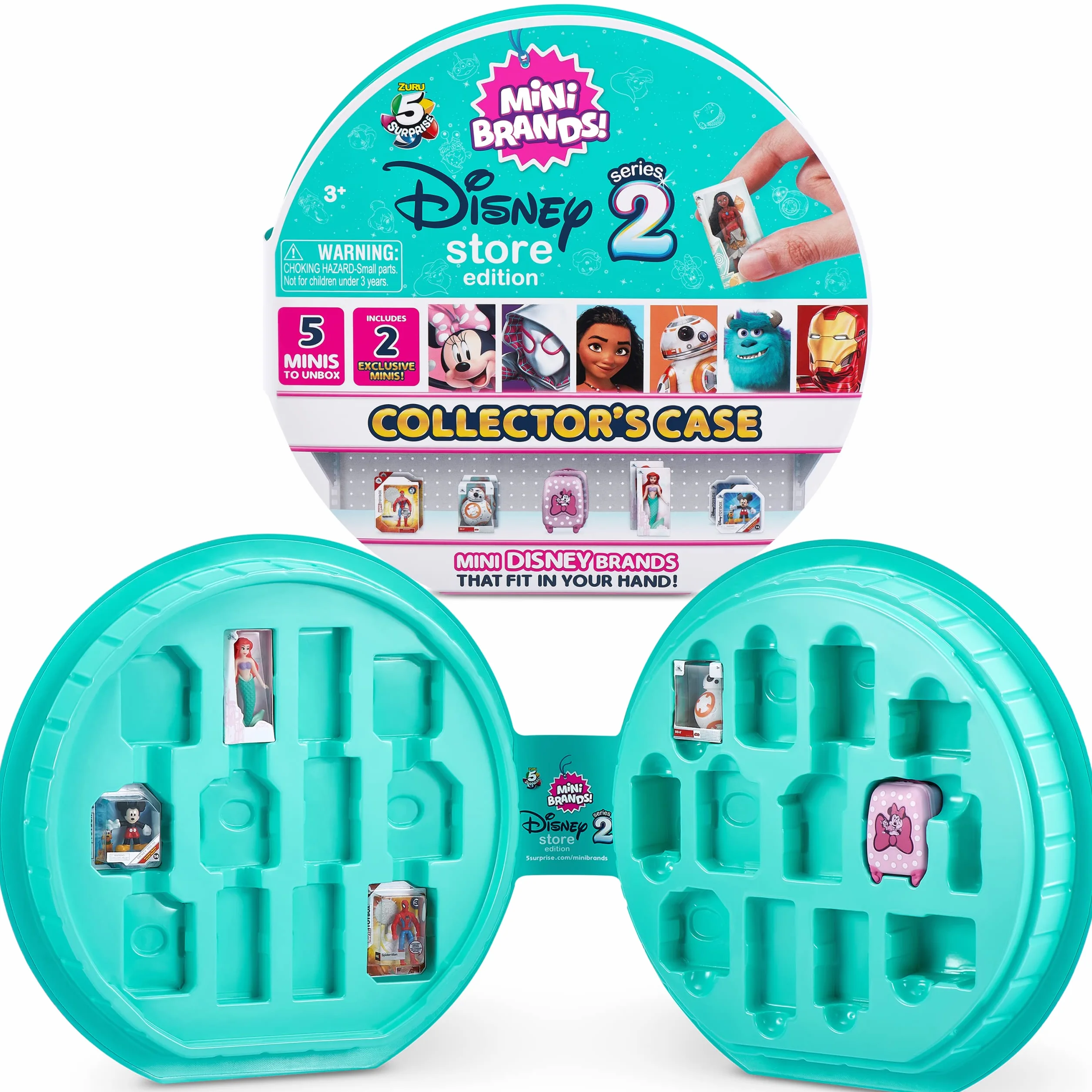 Mini Brands 77354, Myszka Miki Disney Store Series 2 etui kolekcjonerskie z 5 Mystery Minis firmy Zuru, małe