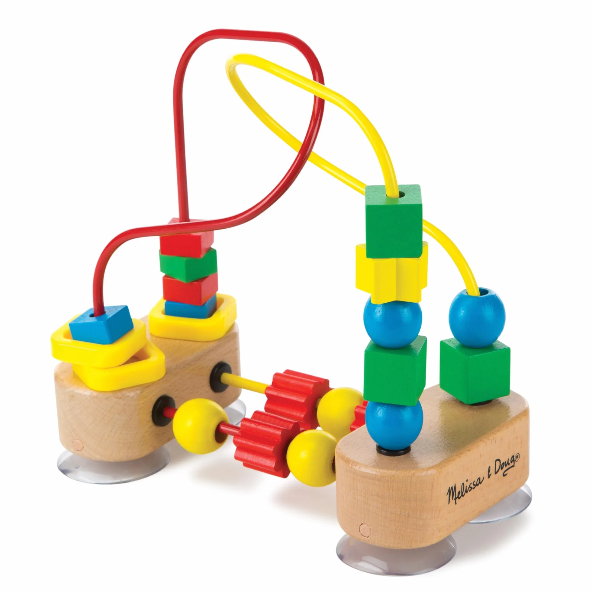 Melissa & Doug – pierwszy labirynt koralikowy (zabawki rozwojowe, drewniana zabawka edukacyjna, rzemiosło wysokiej jakości i solidna konstrukcja, wys. 19,685 cm x szer. 9,525 cm x wys. 17,78 cm)