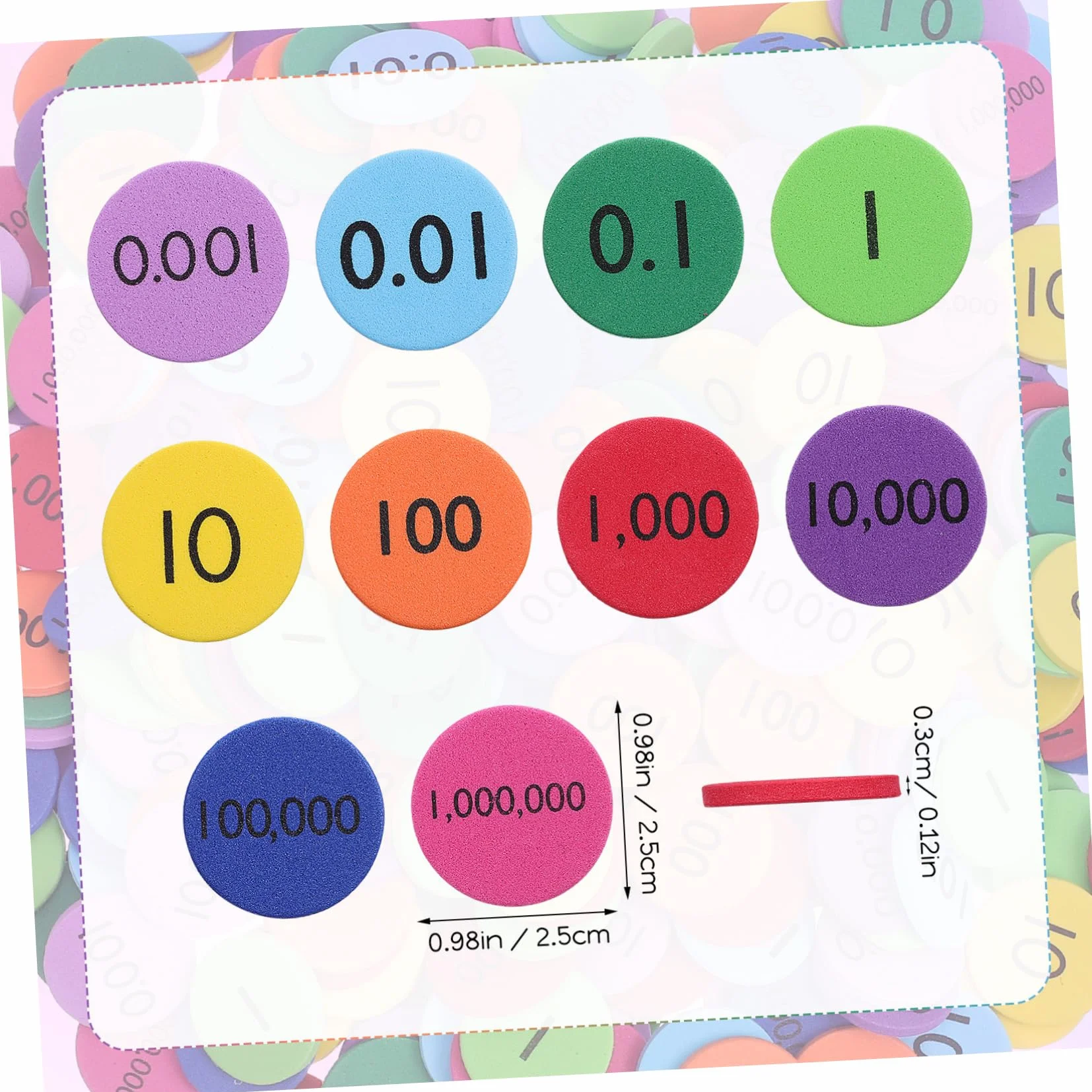 Kisangel 320 Szt. Szt Kolorowe Place Value Disks z Eva Edukacyjne Do Nauki Matematyki Rozwijające Umiejętności Wczesnej Arytmetyki i Logicznego Myślenia