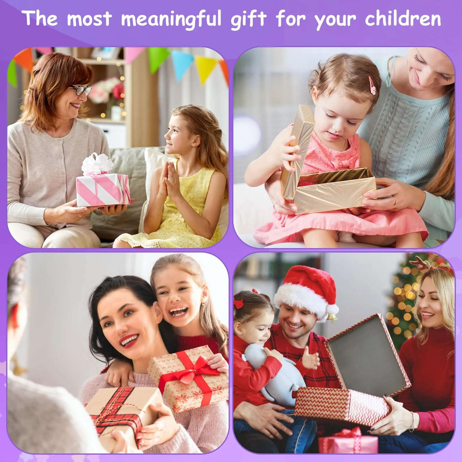 Euakee Kids Instant Camera, 1080P HD Cyfrowy Aparat dla Dzieci z 2,4-calowym Ekranem i Kartą 32G, Aparat Natychmiastowy dla Dzieci, Prezenty dla Chłopców i Dziewcząt 3-12 Lat (Fioletowy)